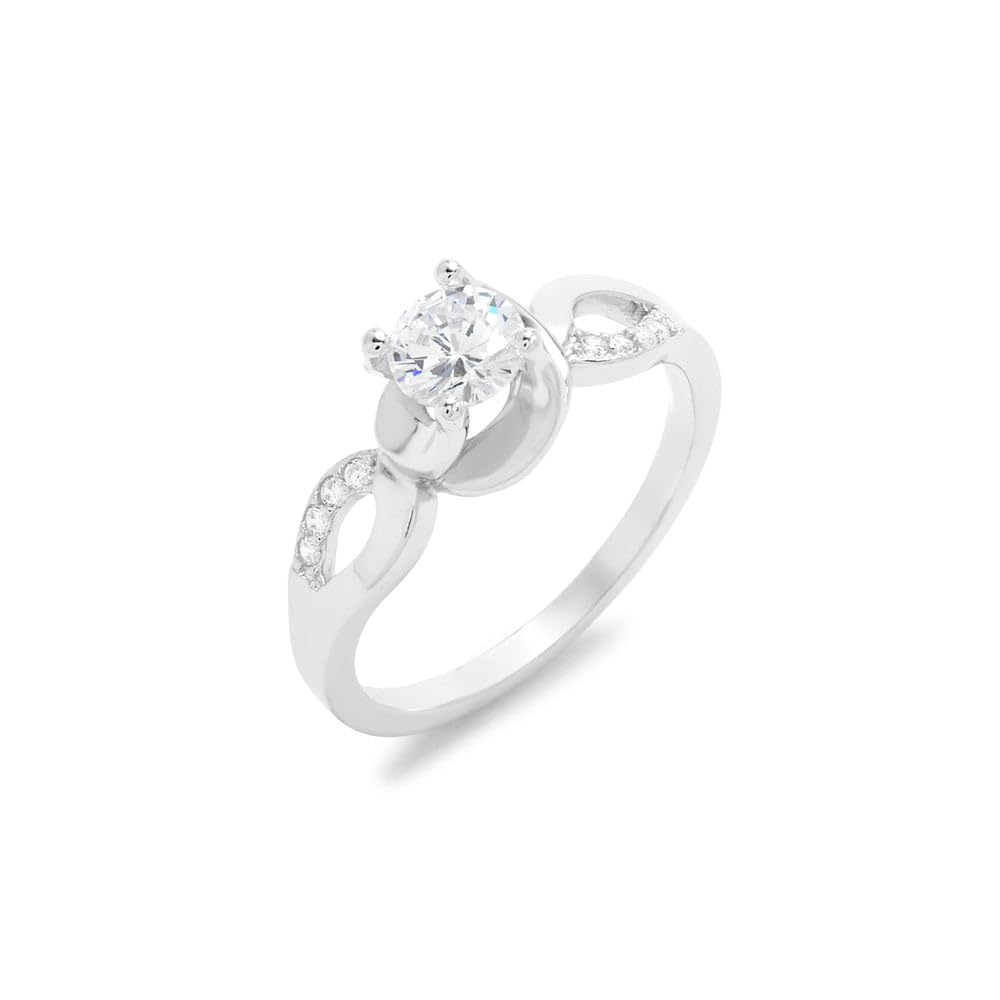 EVE'S ADDICTION Women's Infinity Promise Ring - Brilliant Cut Cubic Zirconia (CZ) Engagement Ring for Girlfriend, Wife, or Mom - Perfect for Anniversaries, Valentine's Day & Special Occasions