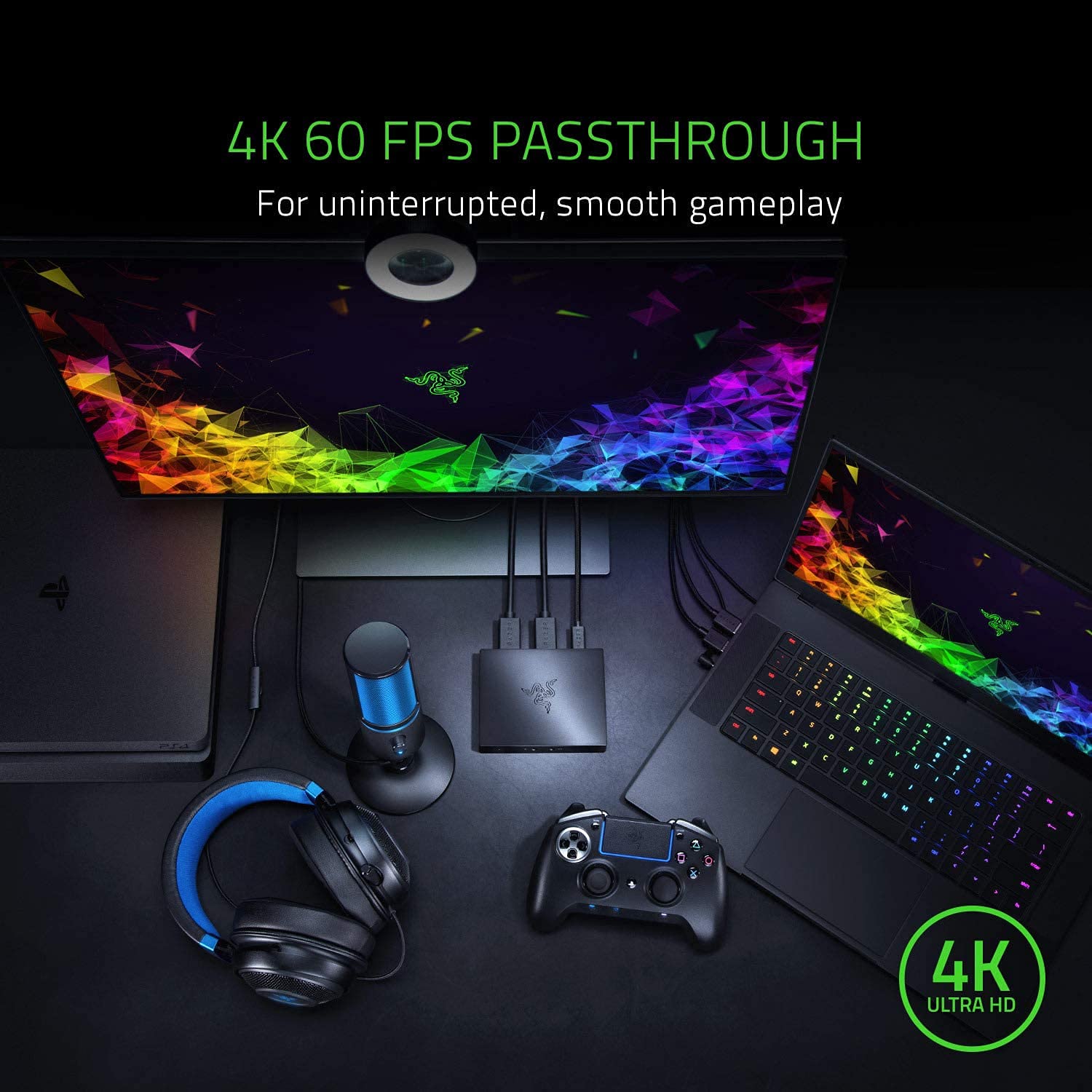 Razer Ripsaw HD Game Streaming Capture Card - 4K Passthrough & 1080P 60FPS Recording - Compatible with PC, PS4, Xbox One, Nintendo Switch (Renewed) - Perfect for Live Streaming, Esports & Content Creation