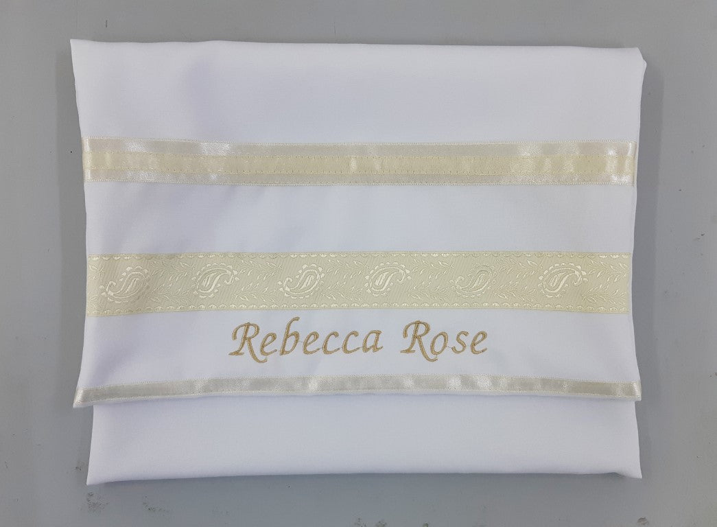 Personalized Name Embroidery Tallit Bag - Custom Jewish Prayer Shawl Storage Pouch for Synagogue, Bar Mitzvah & Jewish Ceremonies