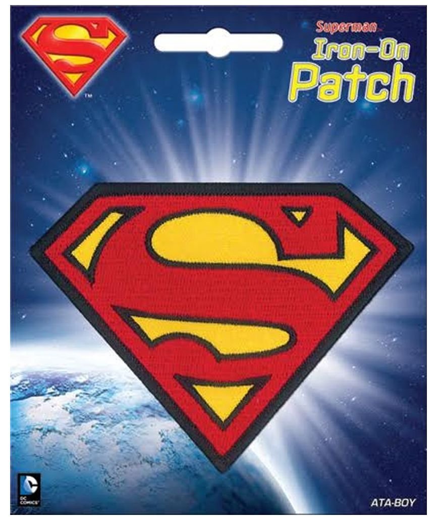 DC Comics Superman Logo Iron-On Patch - Officially Licensed Embroidered Badge for Jackets, Hats & Bags - Perfect for Cosplay, DIY Crafts & Superhero Fans