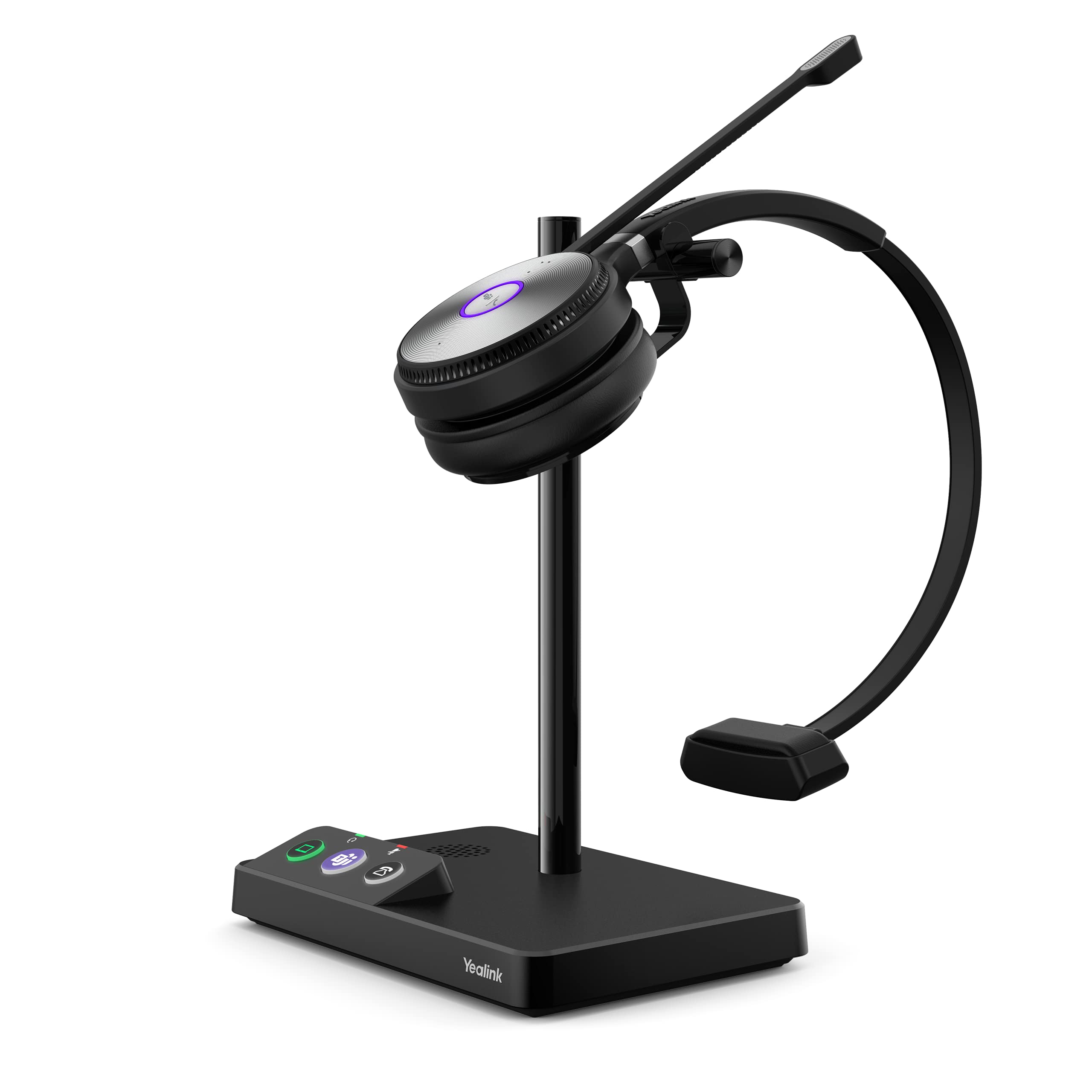 Yealink WH62 DECT Wireless Headset with Base Station | 525ft Range | Teams/Zoom Certified | Noise Cancelling Mic | 13H Talk Time | Ideal for Remote Work, Call Centers & Office Communications