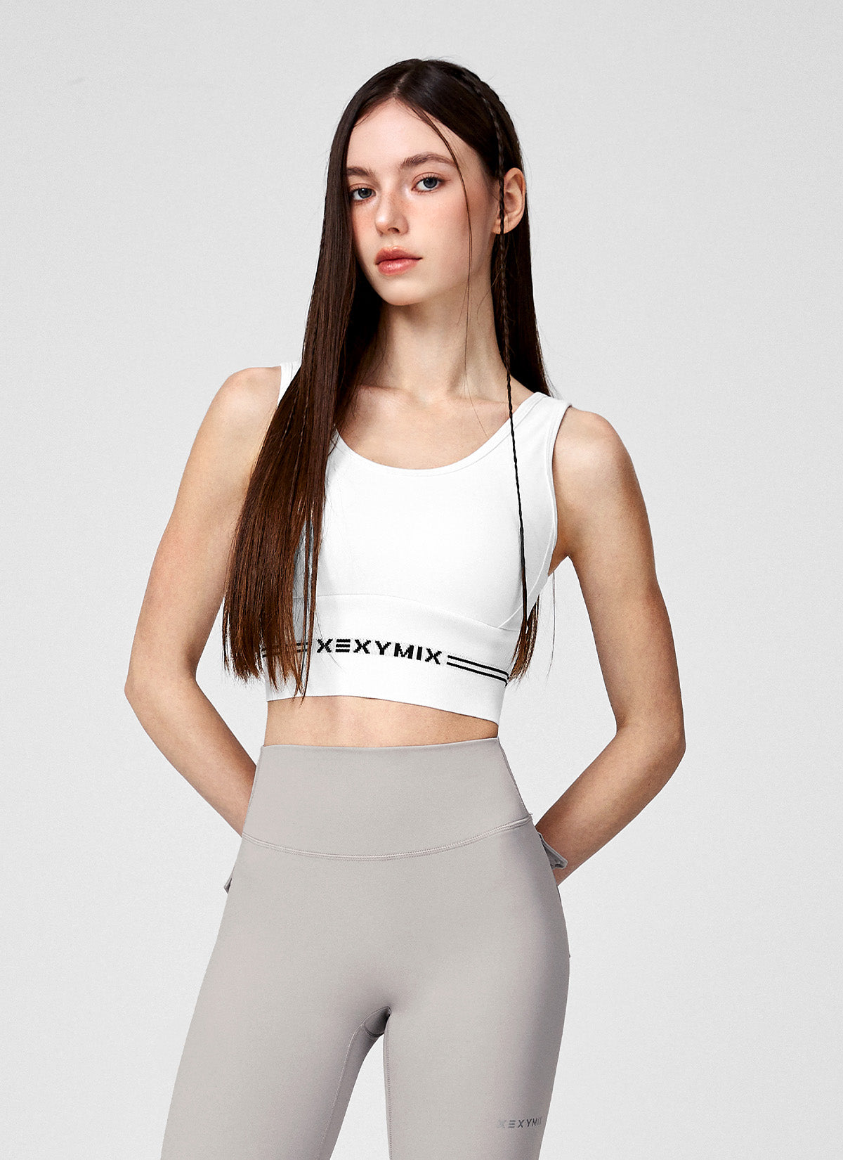 Black Label Power Rise Logo Banding Sports Bra Top for Women - High Support Workout, Yoga, Running & Gym Training