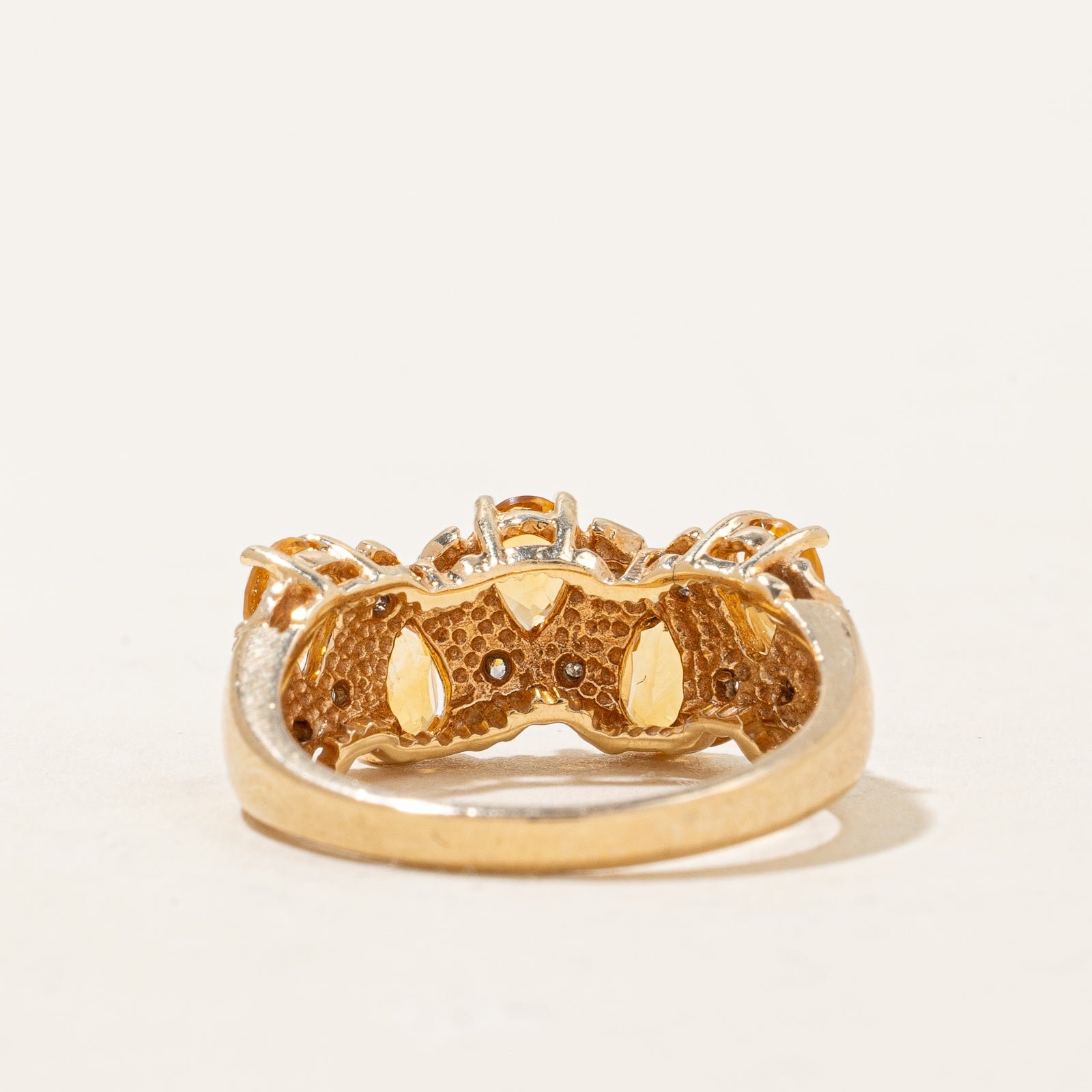 Natural Citrine & Diamond Ring - 0.70ctw Citrine & 0.07ctw Diamonds - Size 5.75 - Elegant Yellow Gemstone Jewelry for Women - Perfect for Birthdays, Anniversaries & Special Occasions