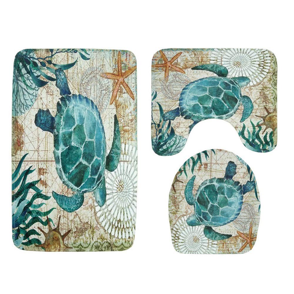 Zhengtufuzhuang Small Fresh Style Carpet Set - Soft Flannel & PVC Mesh Bathroom Rug, Toilet Seat Cover & Mat Combo, Super Absorbent, Non-Slip (GT700) - Perfect for Modern Bathrooms, Powder Rooms & Guest Toilets
