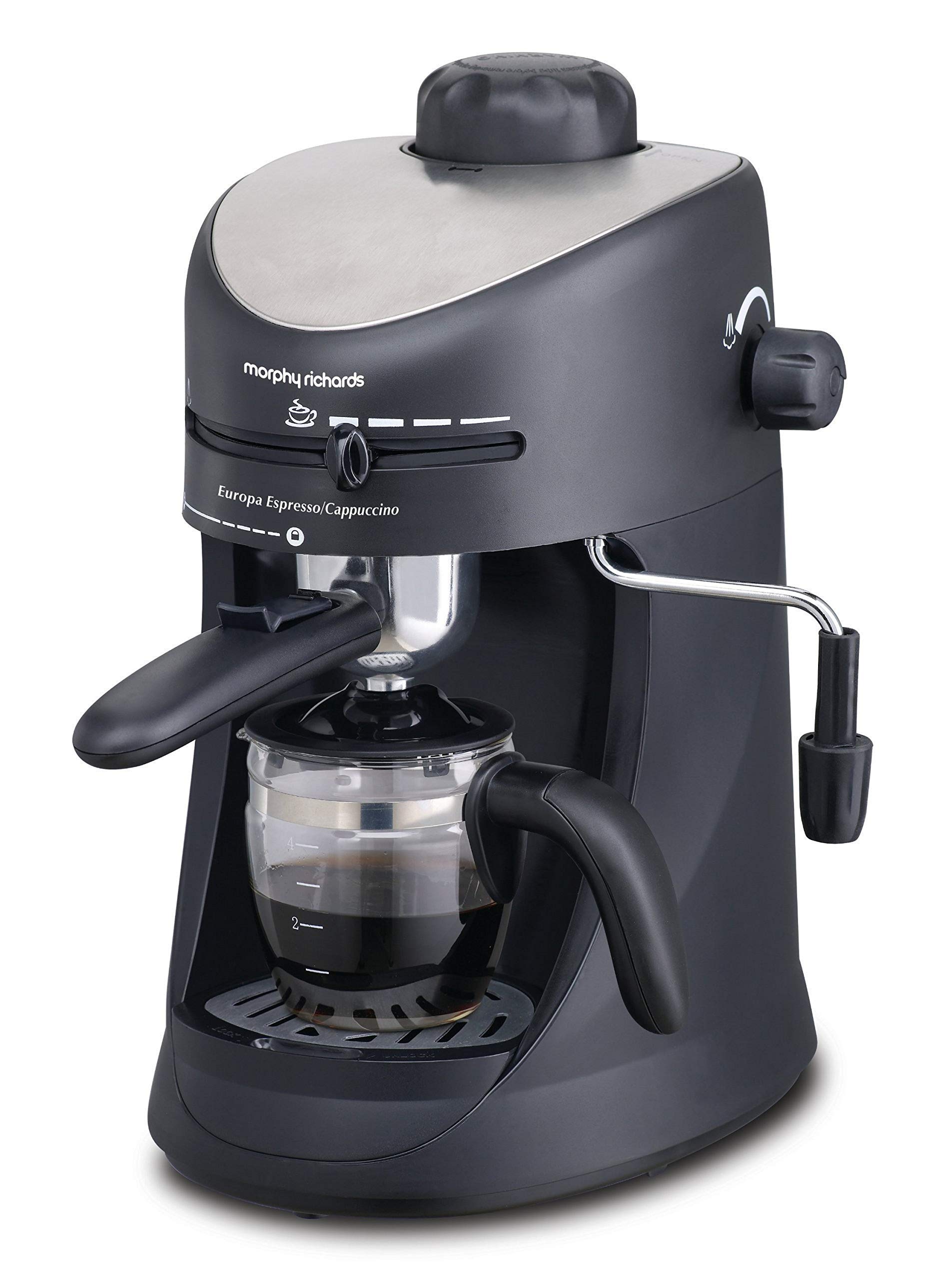 Refurbished Morphy Richards New Europa 800W Coffee Maker - Black | Fast Brewing for Home, Office & Restaurant Use