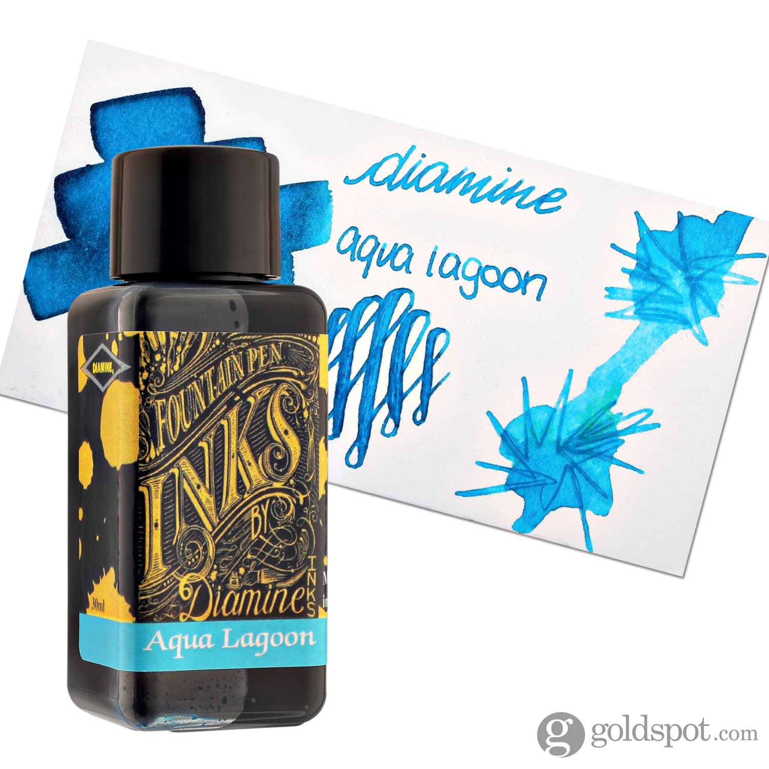 Diamine Aqua Lagoon Fountain Pen Ink Bottle - 30ml Premium Water-Based Ink for Calligraphy, Writing & Art - Perfect for Journals, Letters & Creative Projects