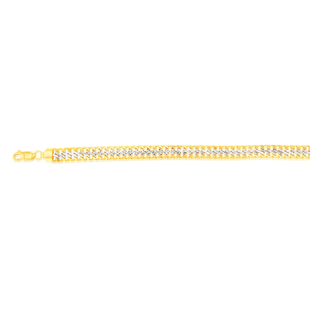 9ct Two Tone Gold Infinity 19cm Bracelet for Women - Elegant Stackable Jewelry Gift for Anniversary, Birthday & Valentine's Day