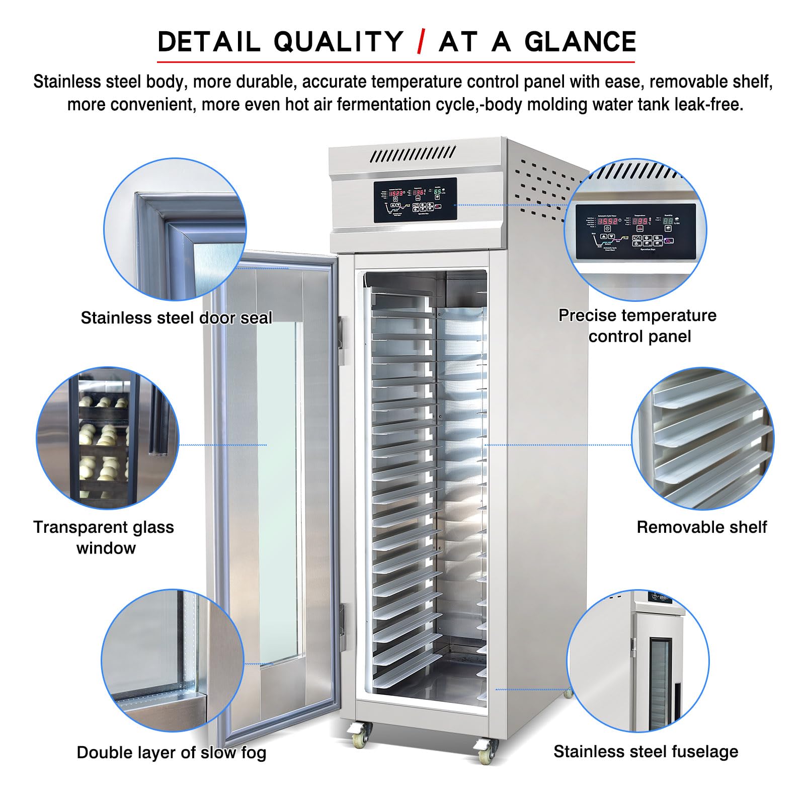 Kolice Commercial 18-Tray Baking Proofer Machine for Bread & Dough - Freezing, Thawing, Fermentation & Fresh Keeping (-22°C to 45°C) - Perfect for Bakeries, Restaurants & Home Baking