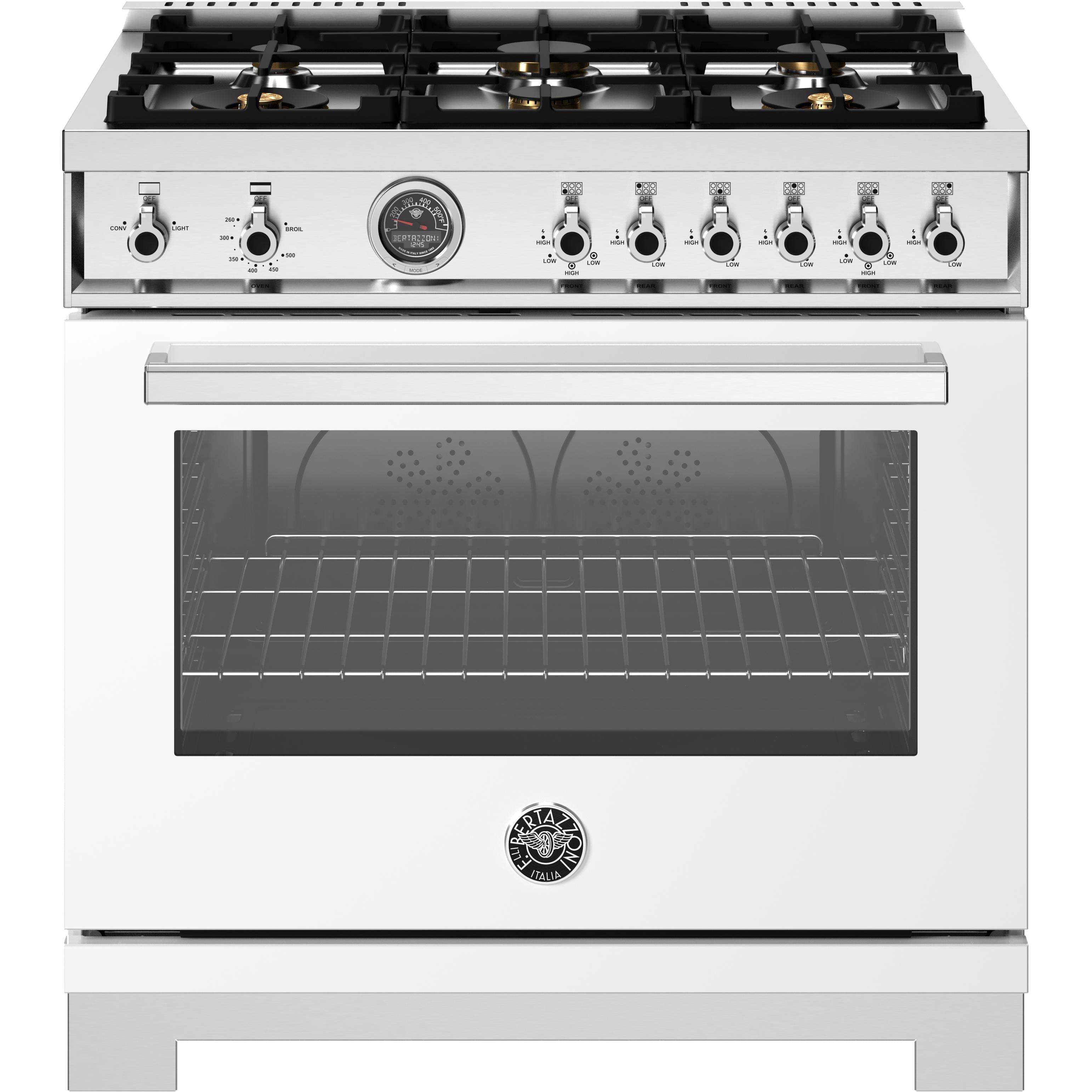 Bertazzoni PRO366BCFGMBIT 36-Inch Freestanding Gas Range - Professional Series, 6 Burners, Convection Oven - Perfect for Home Chefs & Modern Kitchens