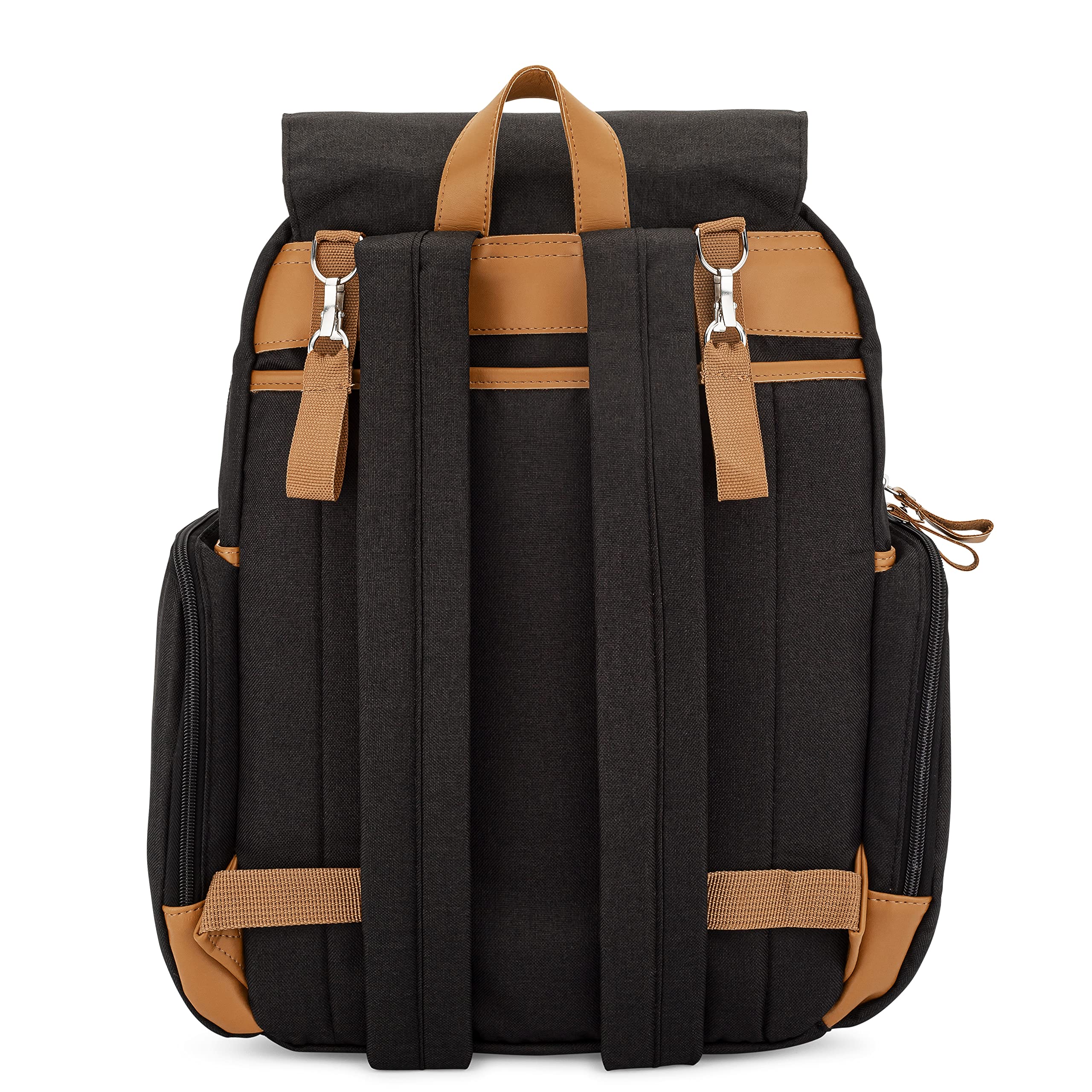 Parker Baby Co. Large Diaper Backpack with Insulated Pockets, Stroller Straps & Changing Pad - Waterproof Baby Bag for Travel, Daycare & Outings - Black Birch Design