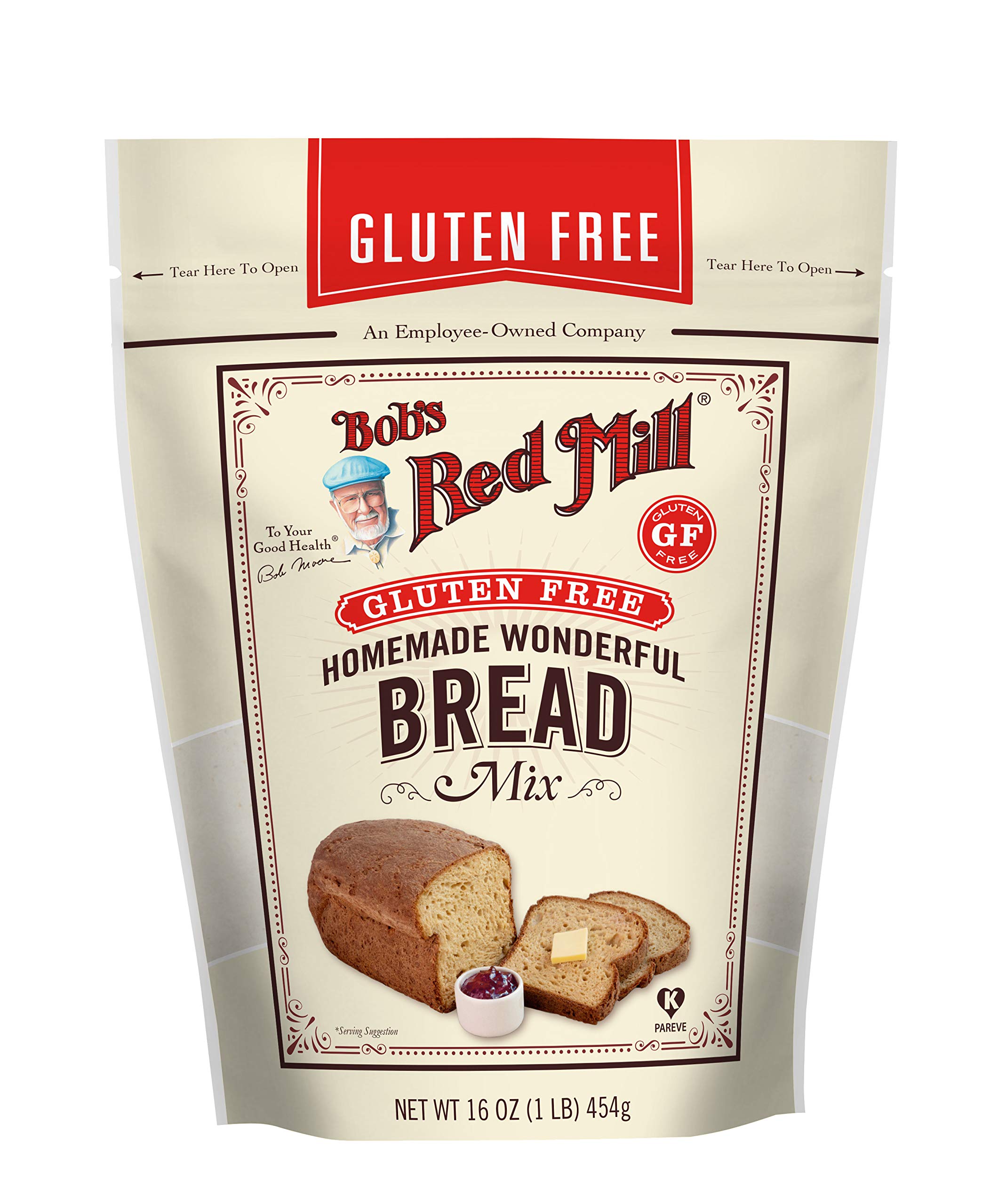 Bob's Red Mill Gluten Free Homemade Wonderful Bread Mix - 16oz (Pack of 4) | All-Purpose Baking Mix for Delicious Bread, Perfect for Sandwiches, Toast & Family Meals