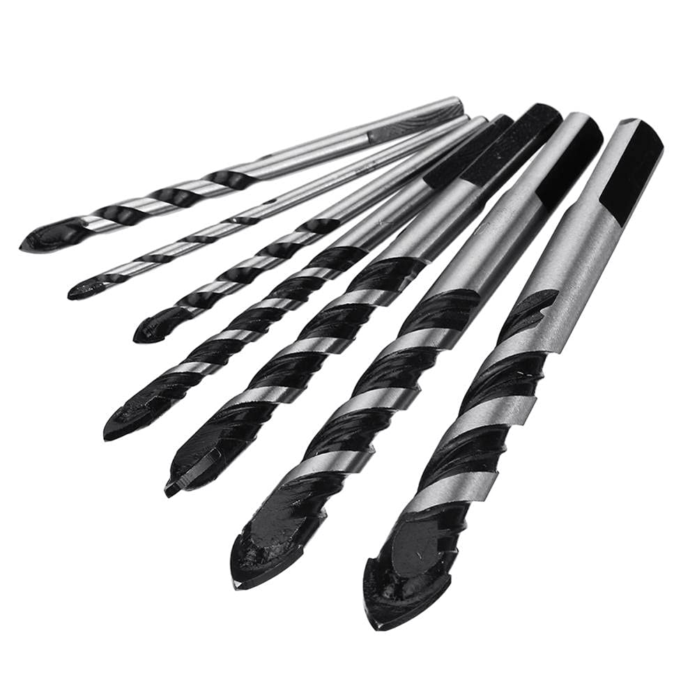 3/4/5/6/8/10/12mm Triangle Drill Bit Set for Concrete, Glass, Marble - Professional Woodworking & Carpentry Reamer Tools - Perfect for DIY Projects, Home Renovation & Crafting