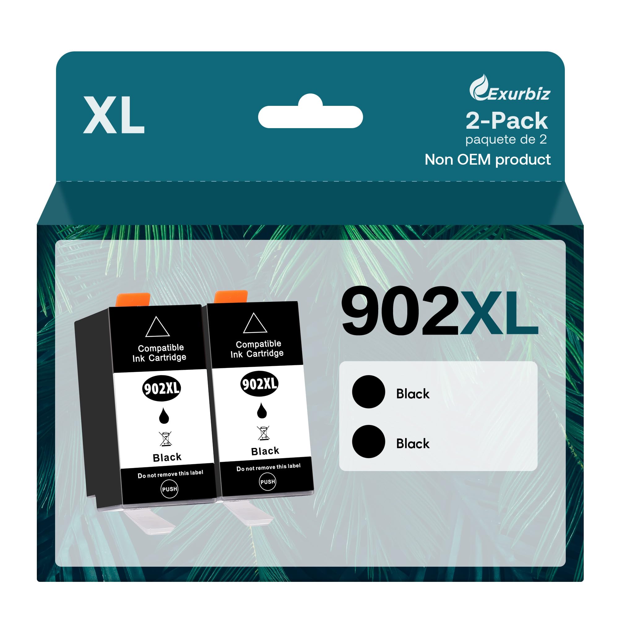 HP 902XL Compatible Black Ink Cartridge (2-Pack) - Replacement for HP 902/902XL with Upgraded Chip - Works with OfficeJet Pro 6978, 6962, 6968 & More - Perfect for Home Office Printing, Documents & School Projects