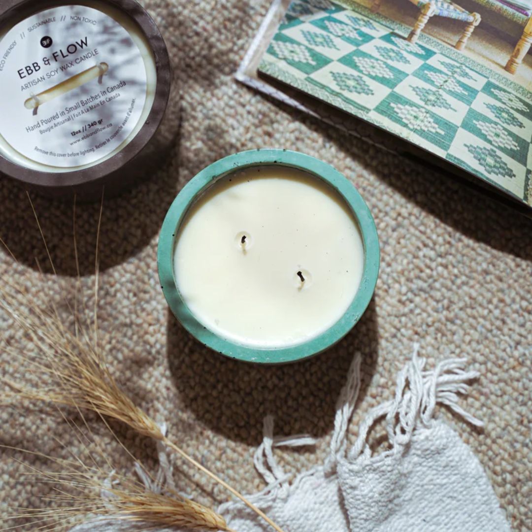 12oz Concrete Soy Wax Candle - The Forest Scent | Handmade Eco-Friendly Aromatherapy Candle for Home, Office, Spa & Meditation | Long Lasting Fragrance & Relaxation Gift
