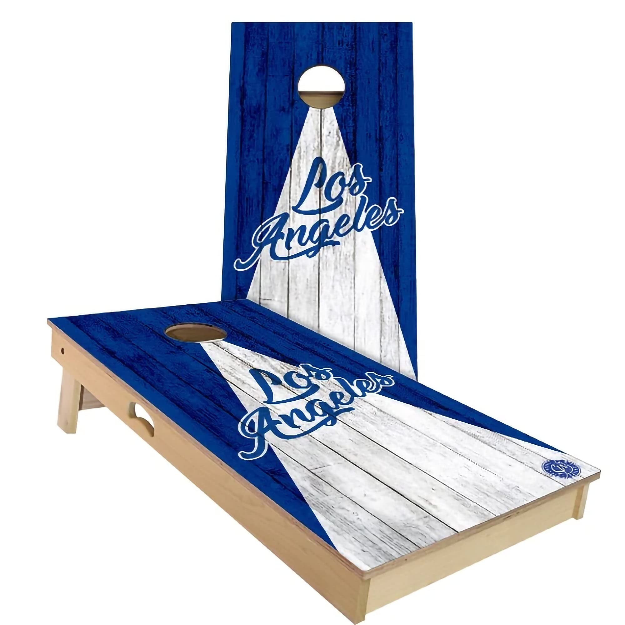 Los Angeles Triangle City Themed Cornhole Game Set - Premium Wooden Boards & 8 Bean Bags - Outdoor Lawn Games for Backyard, Tailgating & Beach Parties (Multiple Sizes Available)