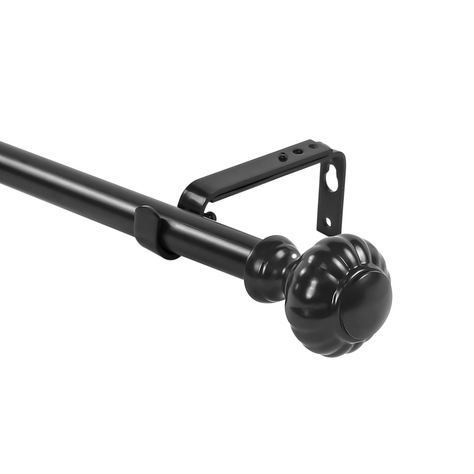 1 Inch Diameter Adjustable Single Drapery Curtain Rod - Perfect for Bedroom, Living Room & Window Treatments - Easy Installation Doorknob Style Curtain Rod for Home Decor