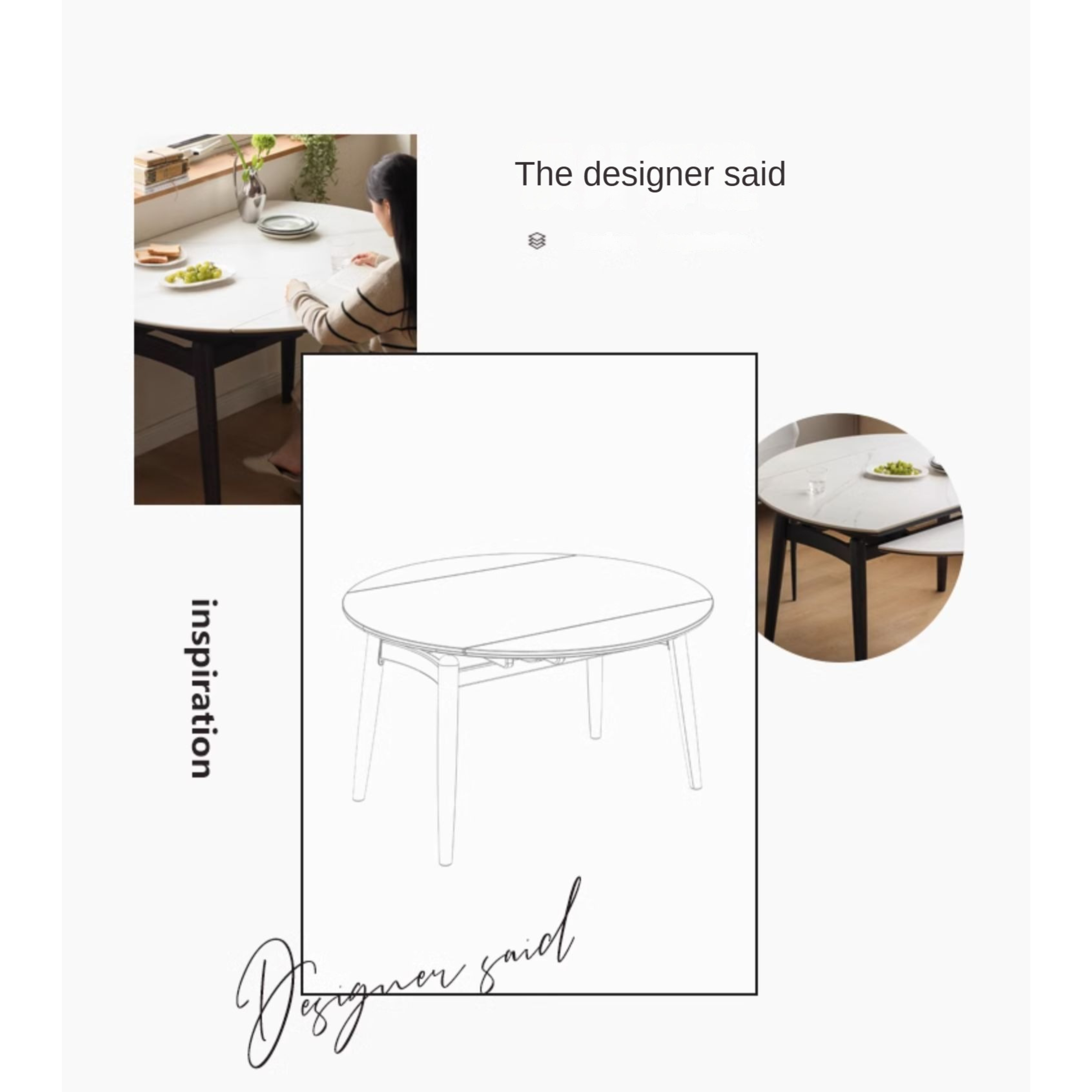 Oak Solid Wood Extendable Dining Table - Light Luxury Rock Design for Modern Home & Entertaining | Perfect for Small Spaces & Dinner Parties