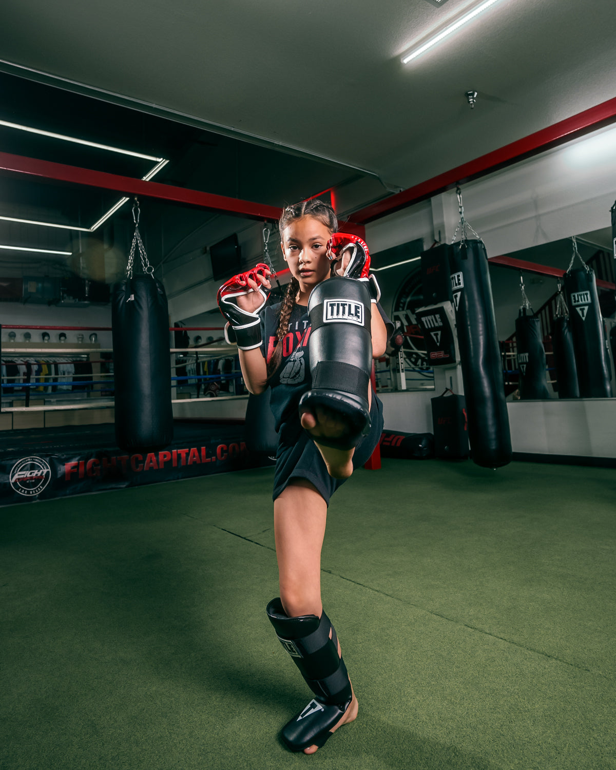 TITLE Boxing Vinyl Shin Instep Guards 2.0 - Premium Kickboxing & MMA Protective Gear for Training & Sparring