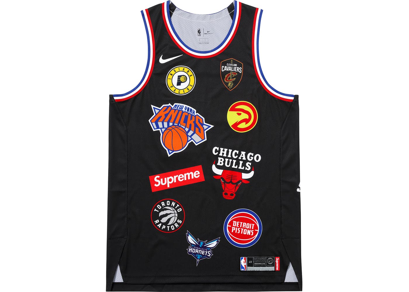 Authentic Supreme Nike NBA Team Jerseys - Black - Perfect for Basketball Games, Fan Events & Sports Collectibles