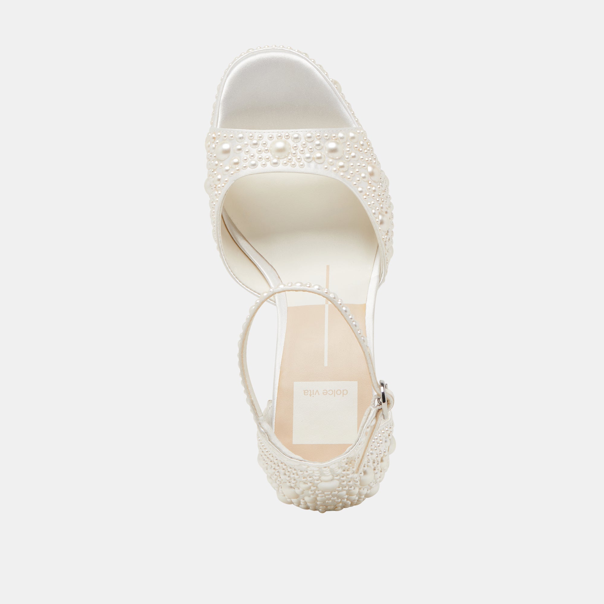 PANDRO PEARL Wide Heels - True White Satin High Heels for Women | Elegant Wedding Shoes, Prom Night & Special Occasion Footwear
