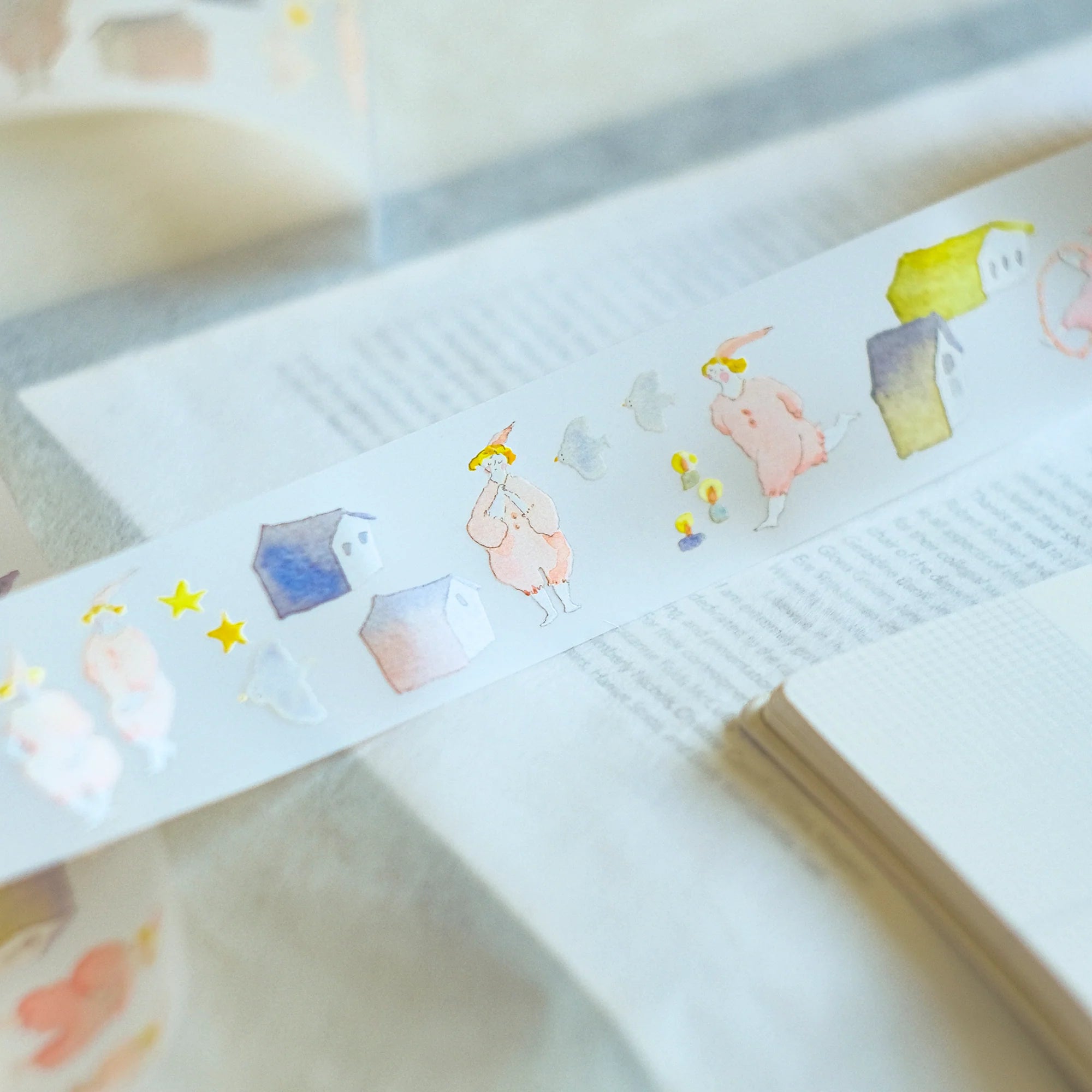 Dodolulu Pinky Fairies PET Washi Tape - Decorative Adhesive Tape for Scrapbooking, Journaling, DIY Crafts, and Gift Wrapping