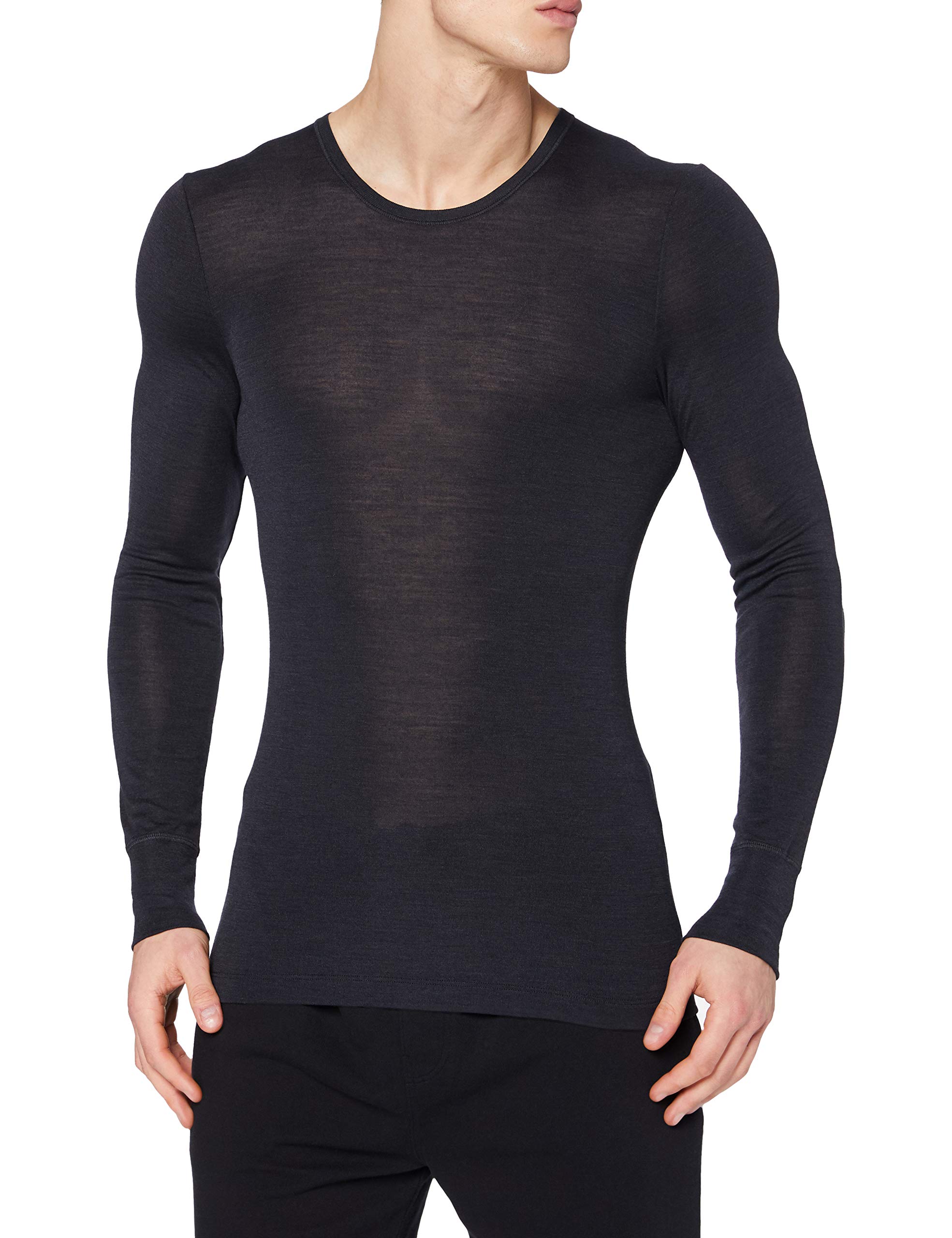 Hanro Men's Woolen Silk Long Sleeve Shirt - Premium Comfort & Style for Business Casual & Winter Wear