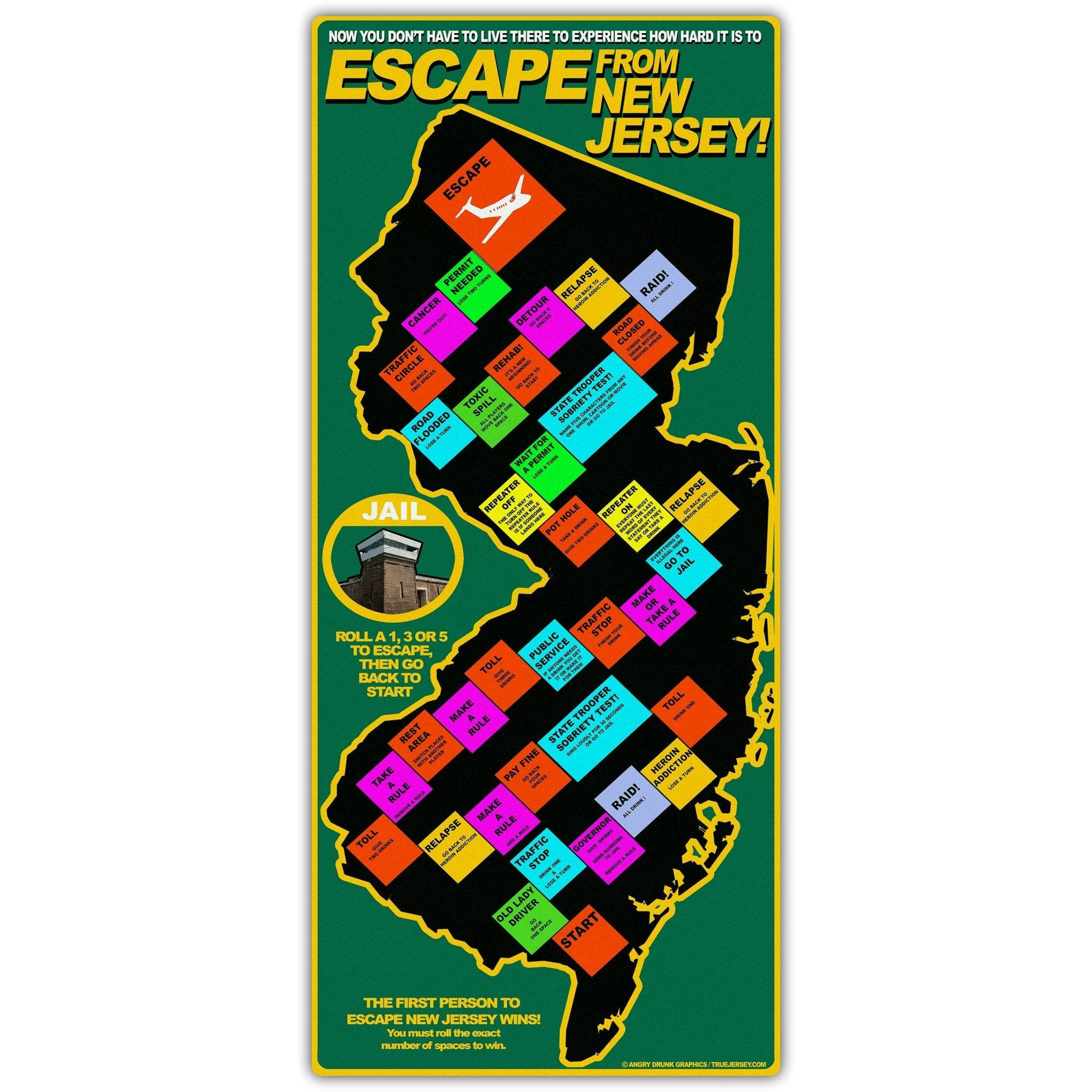 Escape from New Jersey Drinking Game - Fun Adult Party Card Game for Game Nights, Bachelor Parties & Social Gatherings