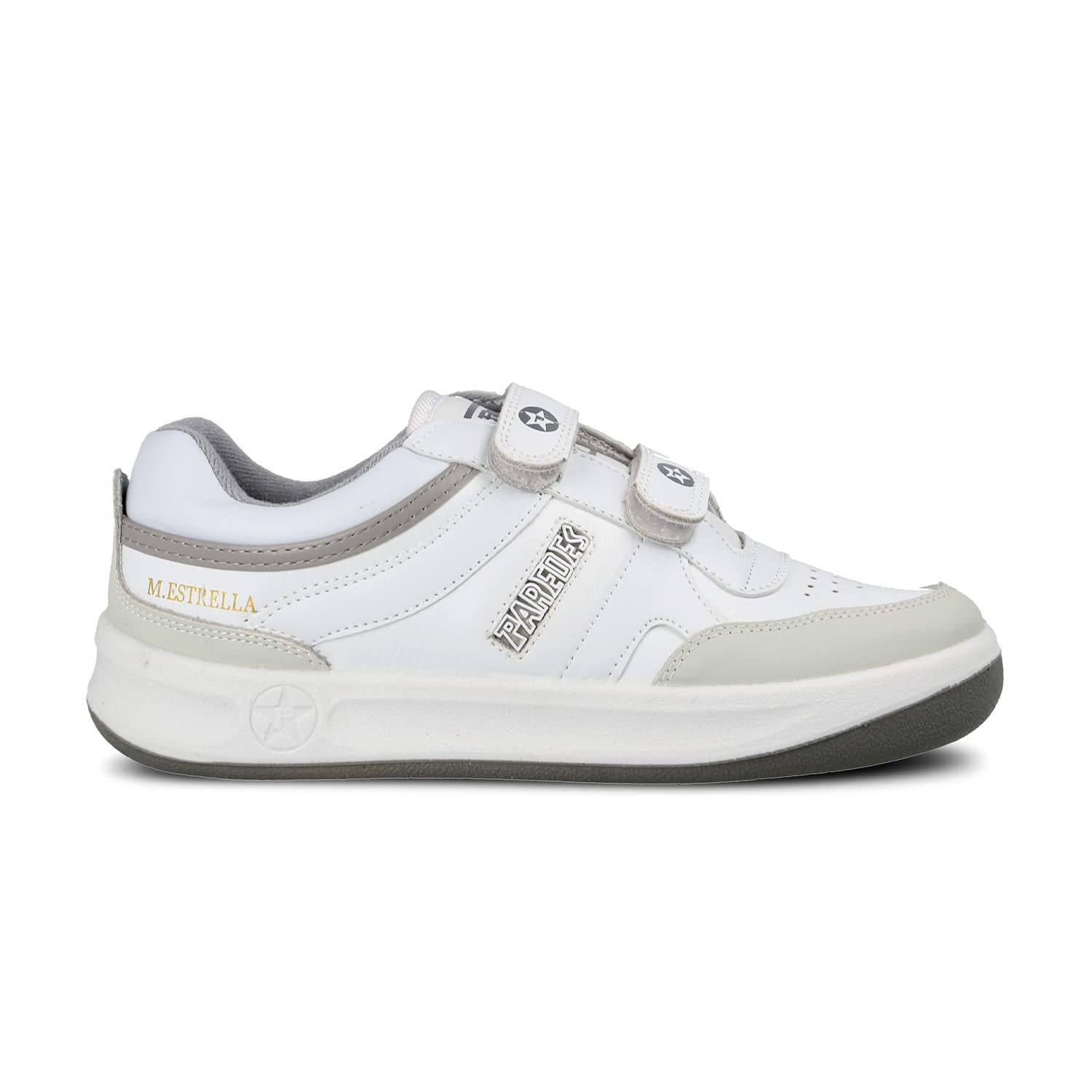 Unisex Paredes Star Velcro Sneakers in White - Size 42 | Comfortable Casual Shoes for Walking, Running & Everyday Wear