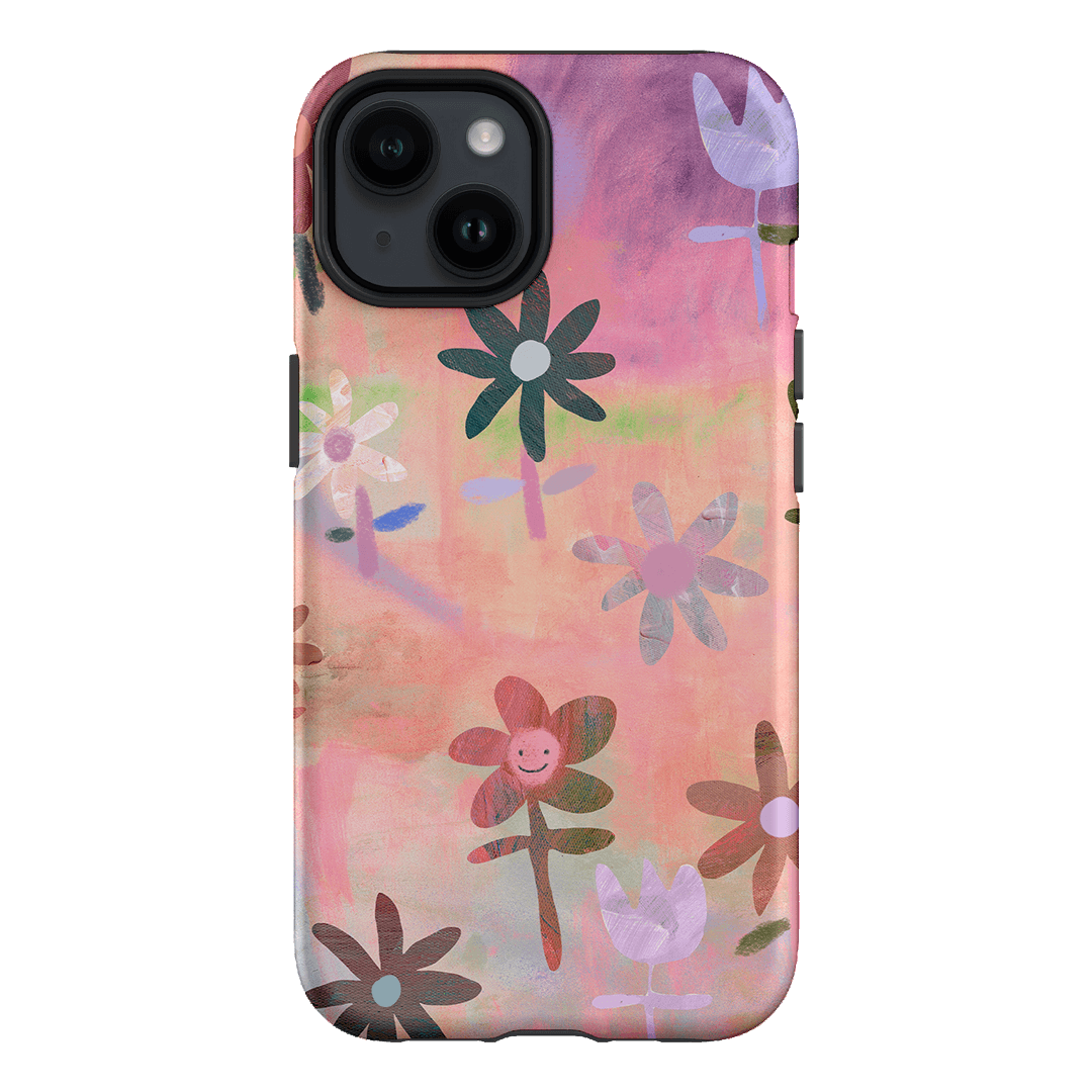 Premium Lazy Daisy Floral Phone Case - Shockproof & Slim Design for iPhone 15/14/13/12/Pro/Max - Perfect for Everyday Use, Travel & Outdoor Activities