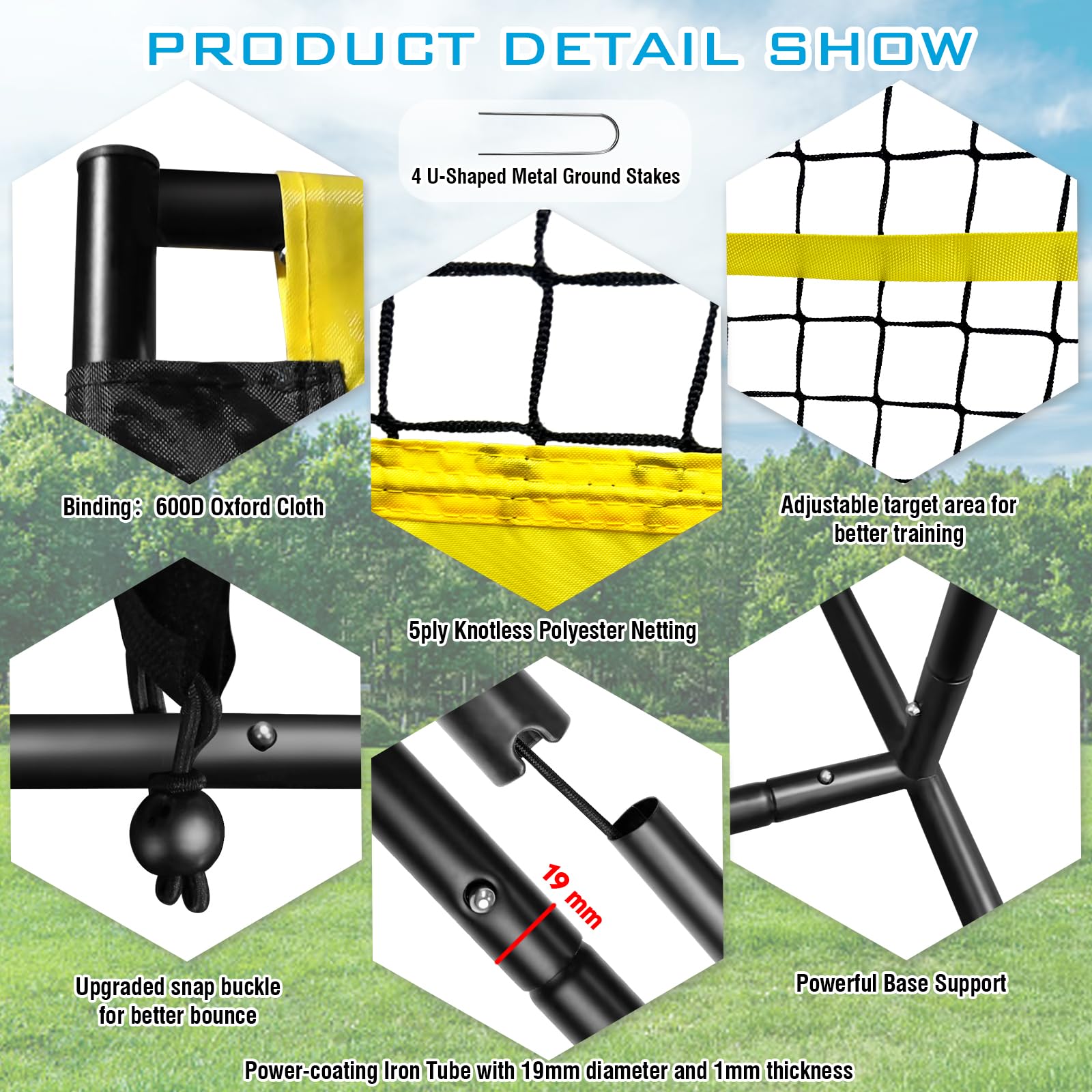 Portable Backstop Barrier Netting for Lacrosse, Soccer, Basketball & Tennis - Multi-Sport Protective Screen with Carry Bag | Perfect for Backyard Practice, Training & Game Protection
