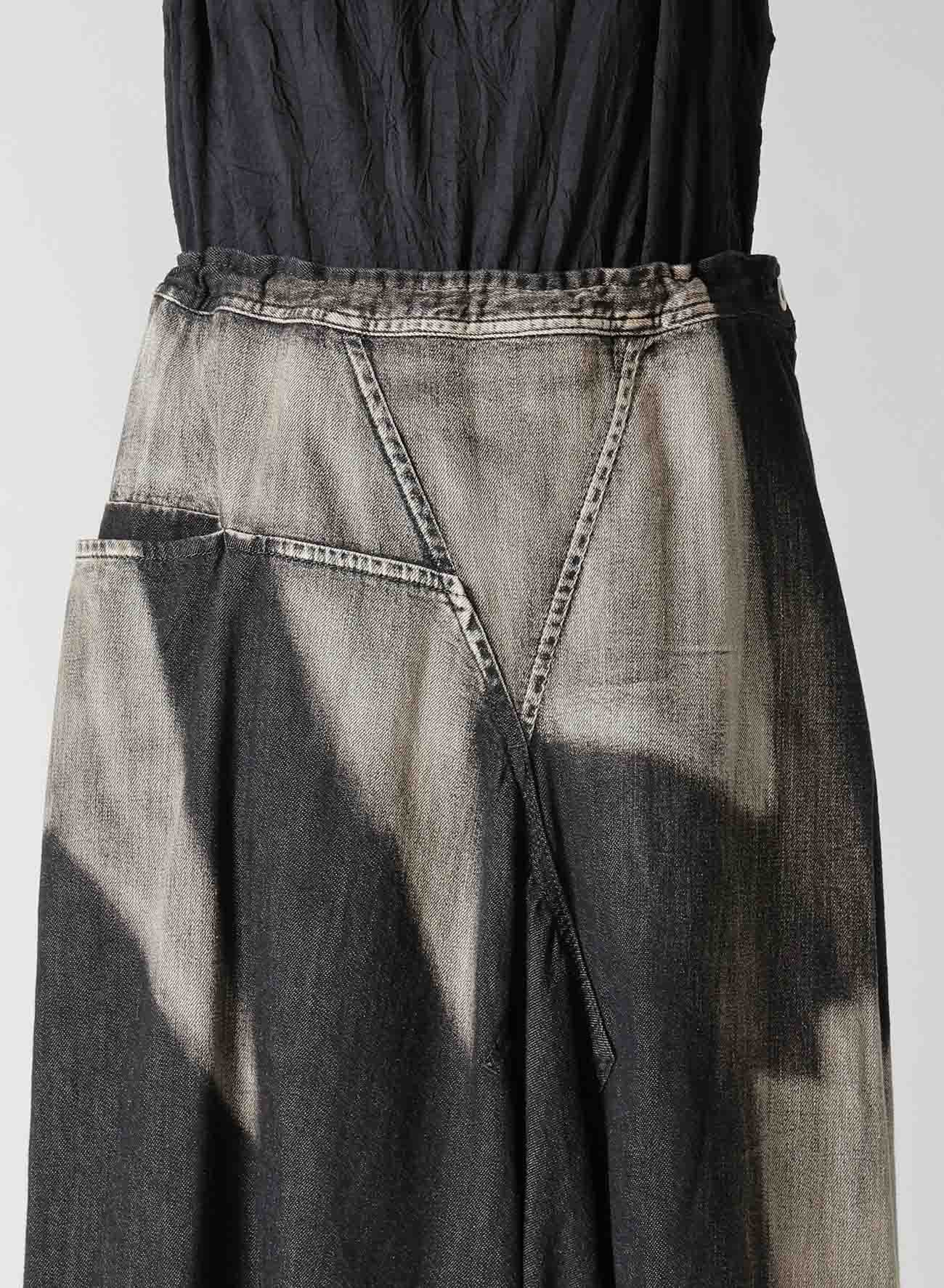 Spotted Denim Triangle Gusset Flare Skirt for Women - Vintage Retro High Waist A-Line Skirt - Perfect for Casual Outfits, Parties, and Boho Fashion