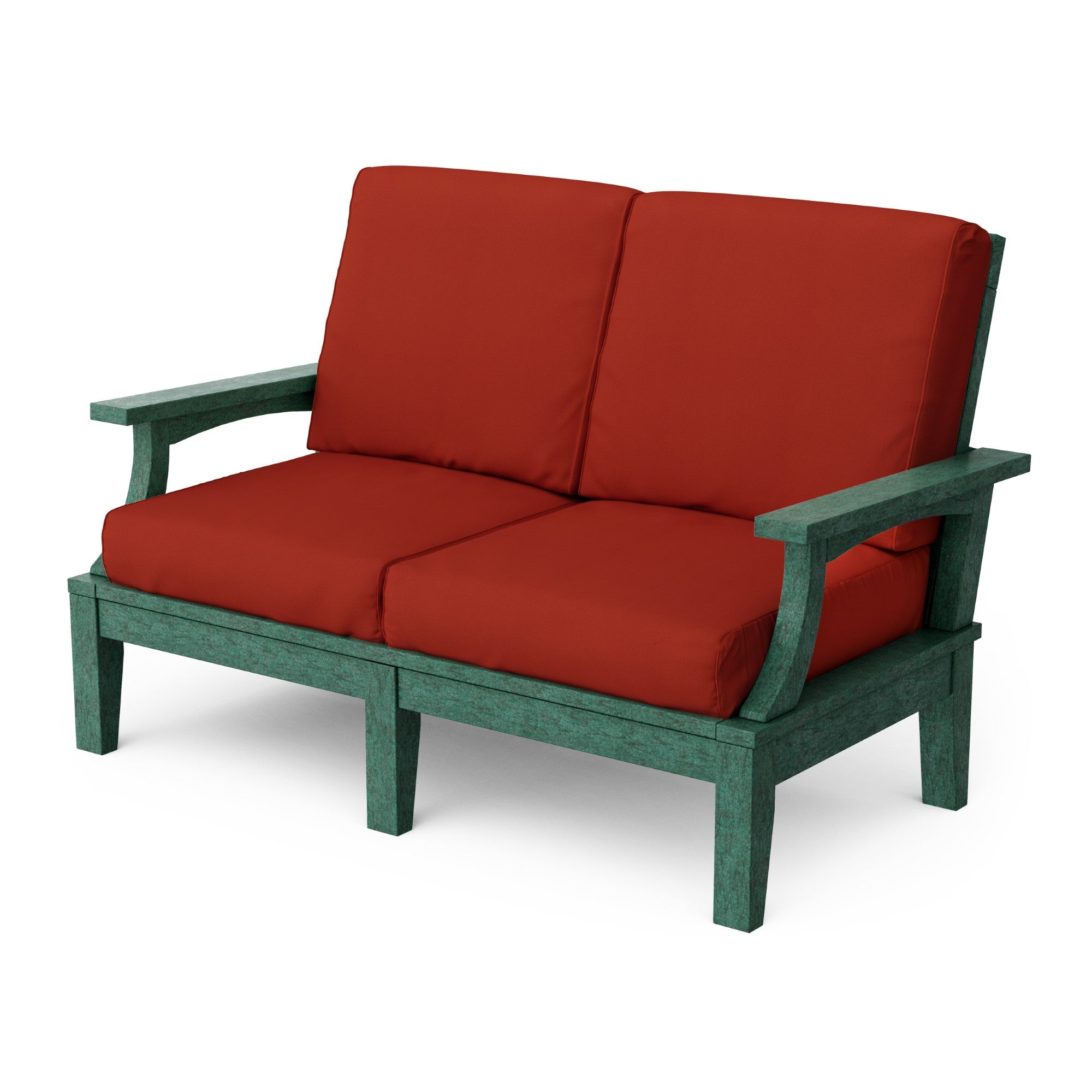 Heritage Deep Seating Love Seat Cushioned Sofa - Outdoor Patio Furniture for Garden, Poolside & Backyard Relaxation