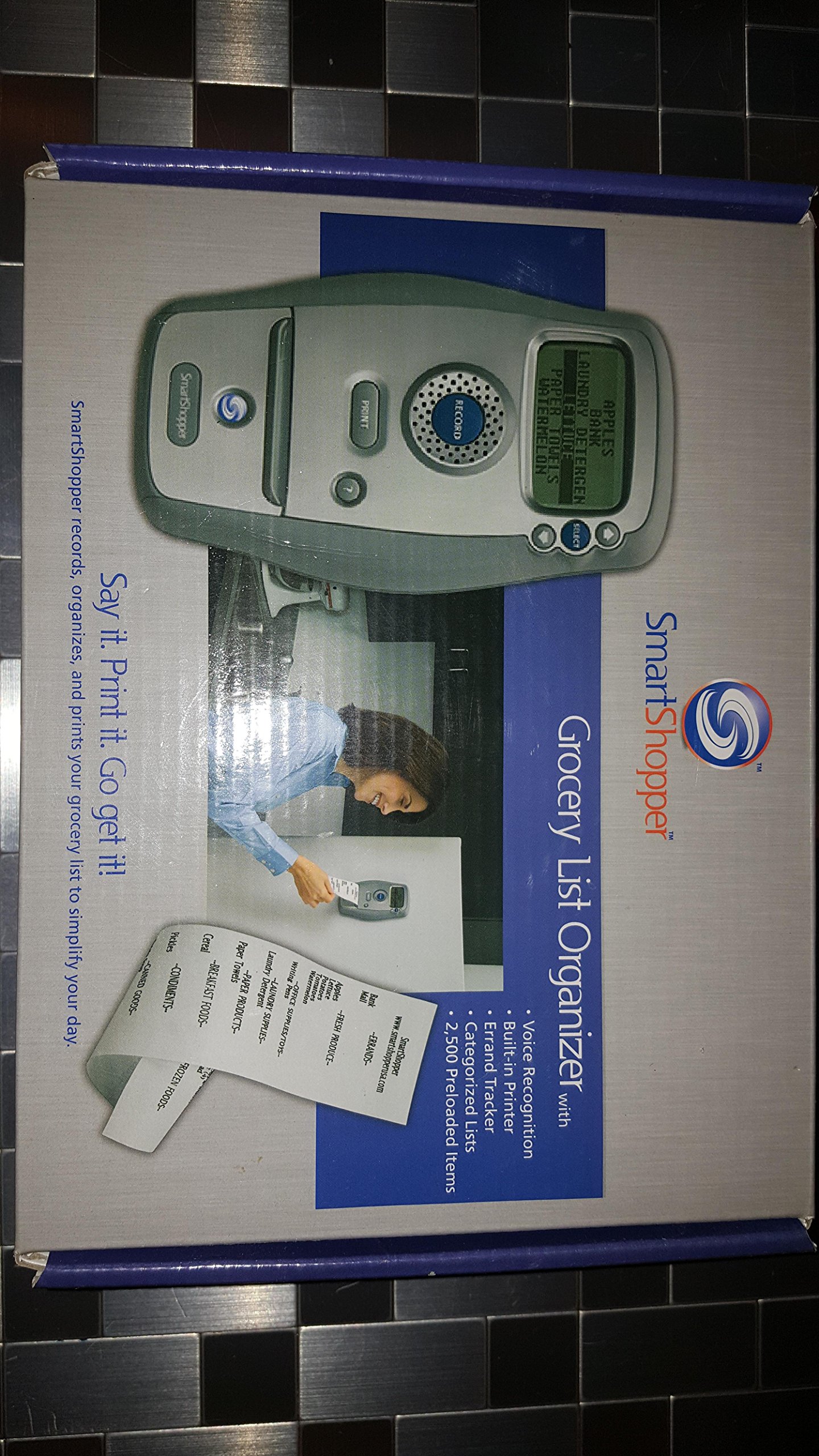 SmartShopper Grocery List Organizer with Built-in Thermal Printer (SS-101) - Perfect for Kitchen, Office & Shopping Trips - Stay Organized & Save Time