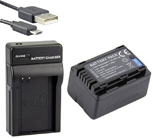 Original Micro USB Charger & Replacement Battery for Panasonic HC-VX980 HC-VX980EB-K HC-VX980EG-K HD Camcorder - Perfect for Travel Vlogging & Outdoor Filming