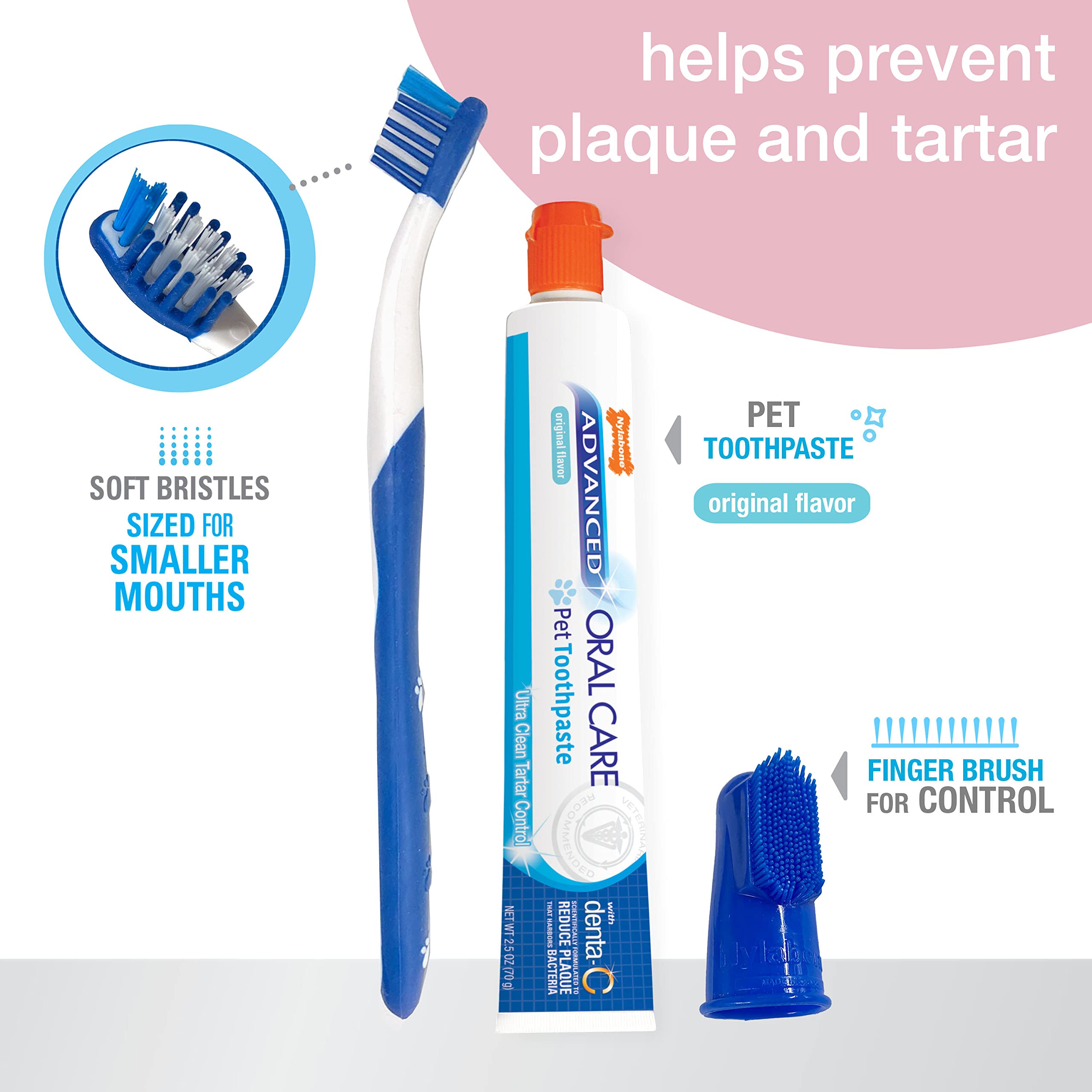 Nylabone Advanced Oral Care Puppy Dental Kit - Original Flavor (3 Count) for Teething Puppies & Dental Hygiene | Perfect for Small to Medium Breed Puppies