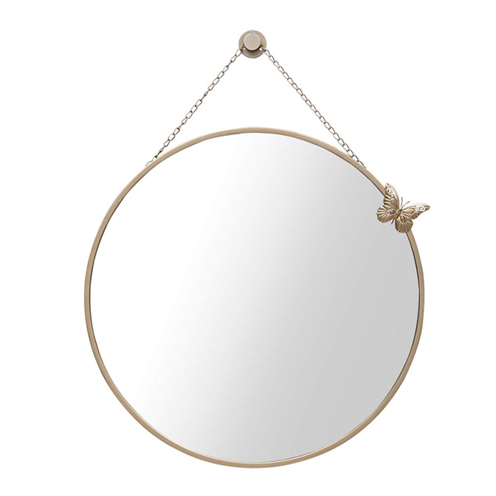 Round Hanging Wall Mirror - Bathroom Vanity Mirror with Rustic Wood Frame for Home Decor, Living Room, Bedroom & Bathroom - Perfect for Makeup, Selfies & Wall Decor