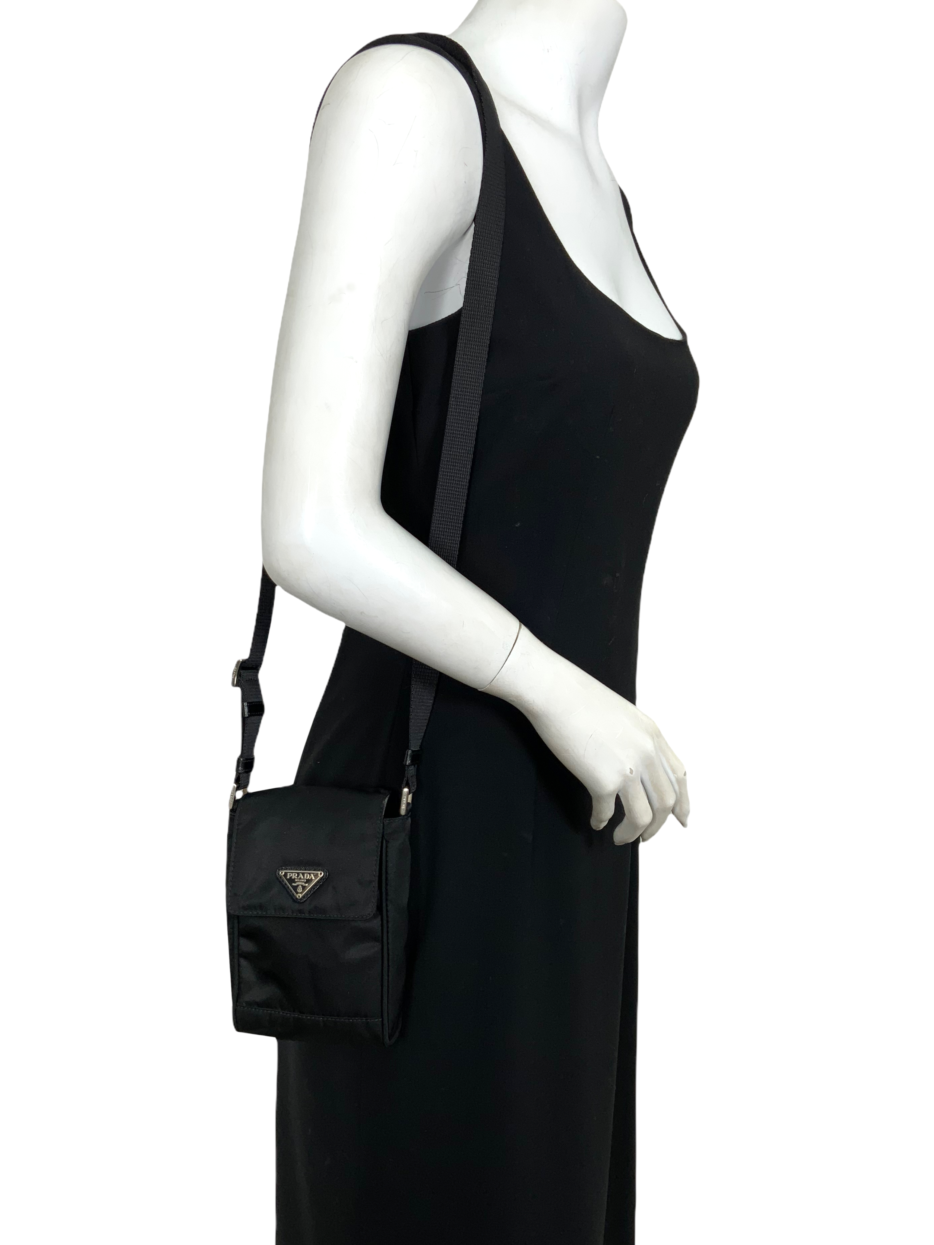 Prada Nylon Crossbody Bag with Smartphone Case - Stylish & Functional for Travel, Shopping & Everyday Use