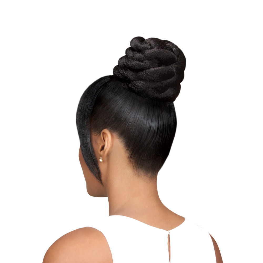 EVE HAIR CASABLANCA FRINGE BUN 2IN1 FB AMI - Clip-in Hair Extensions for Women, Natural Looking Synthetic Hairpiece for Volume & Length - Perfect for Parties, Weddings & Everyday Styling