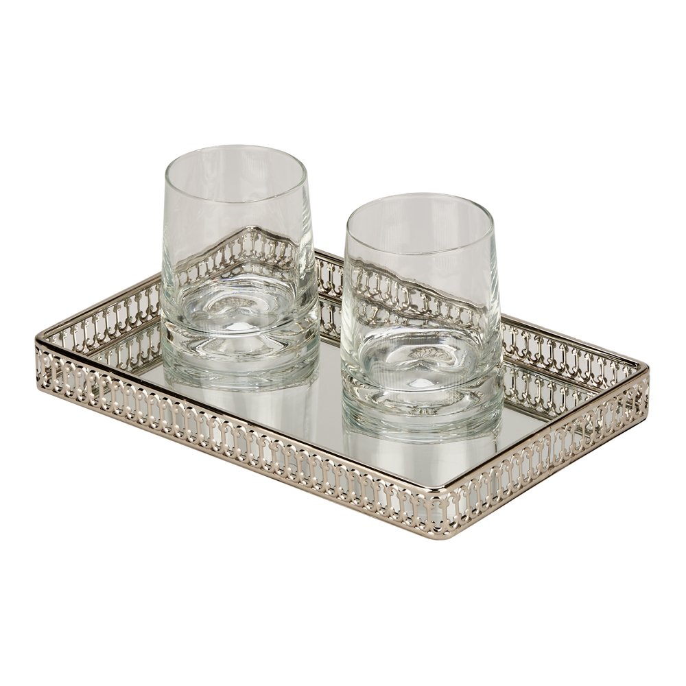 Vanity Tray with Mirror - Elegant Jewelry Organizer for Dresser