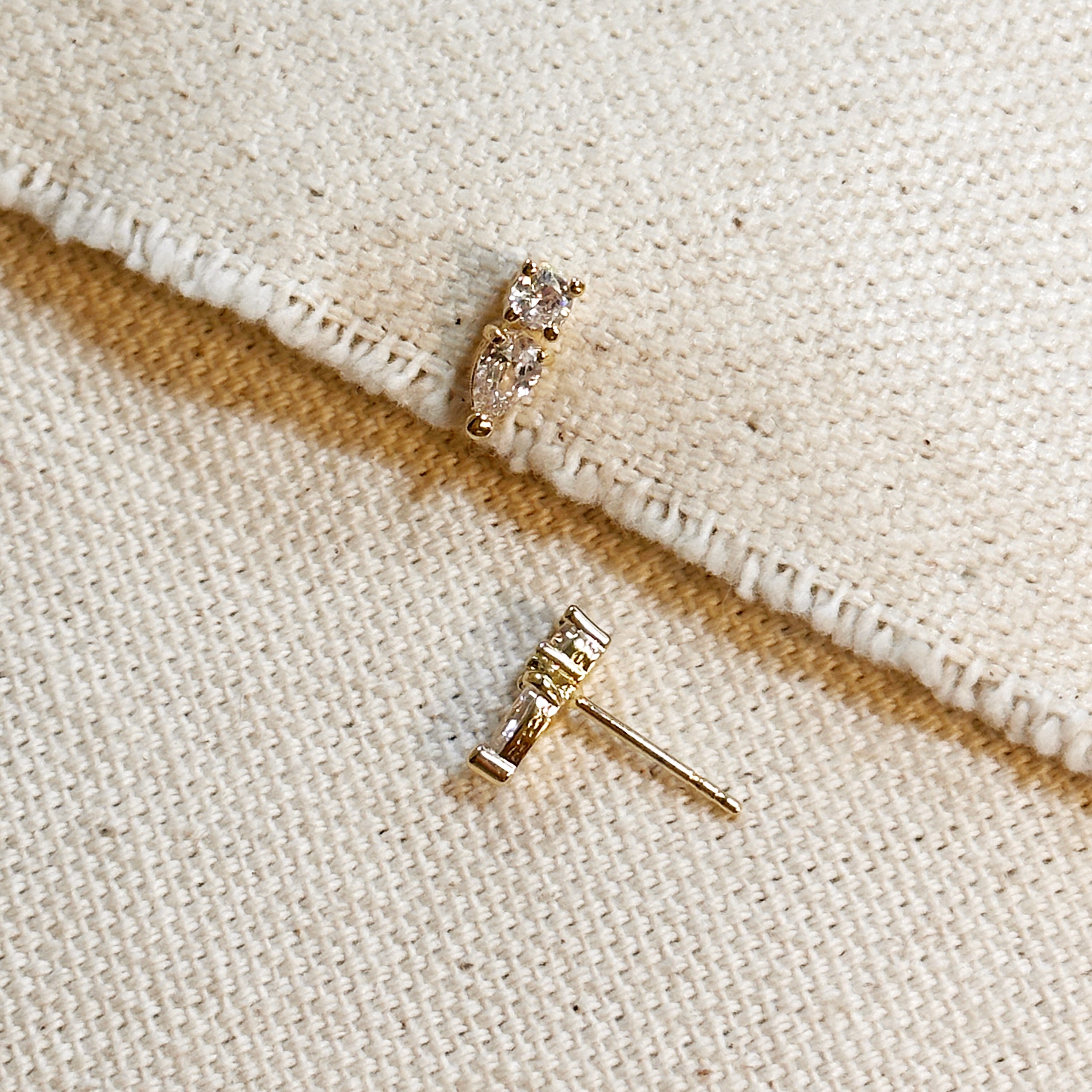Mini CZ Drop Stud Earrings - Sparkling Cubic Zirconia Dangle Earrings for Women | Perfect for Parties, Weddings & Everyday Elegance