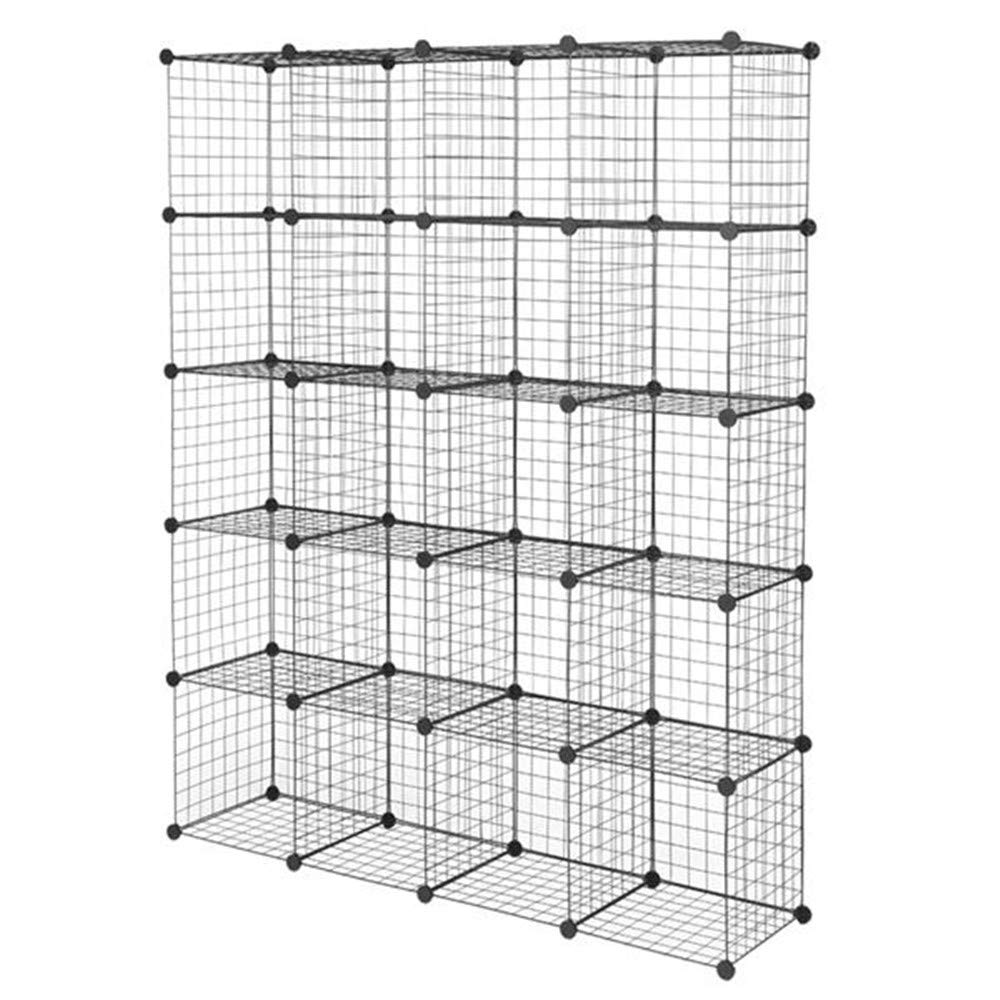 20-Cube Organizer Storage Shelf - Modular Wire Grid Bookcase with Metal Cubbies for Home, Office & Dorm Organization | Perfect for Closet, Pantry, Bedroom & Kids Room Storage