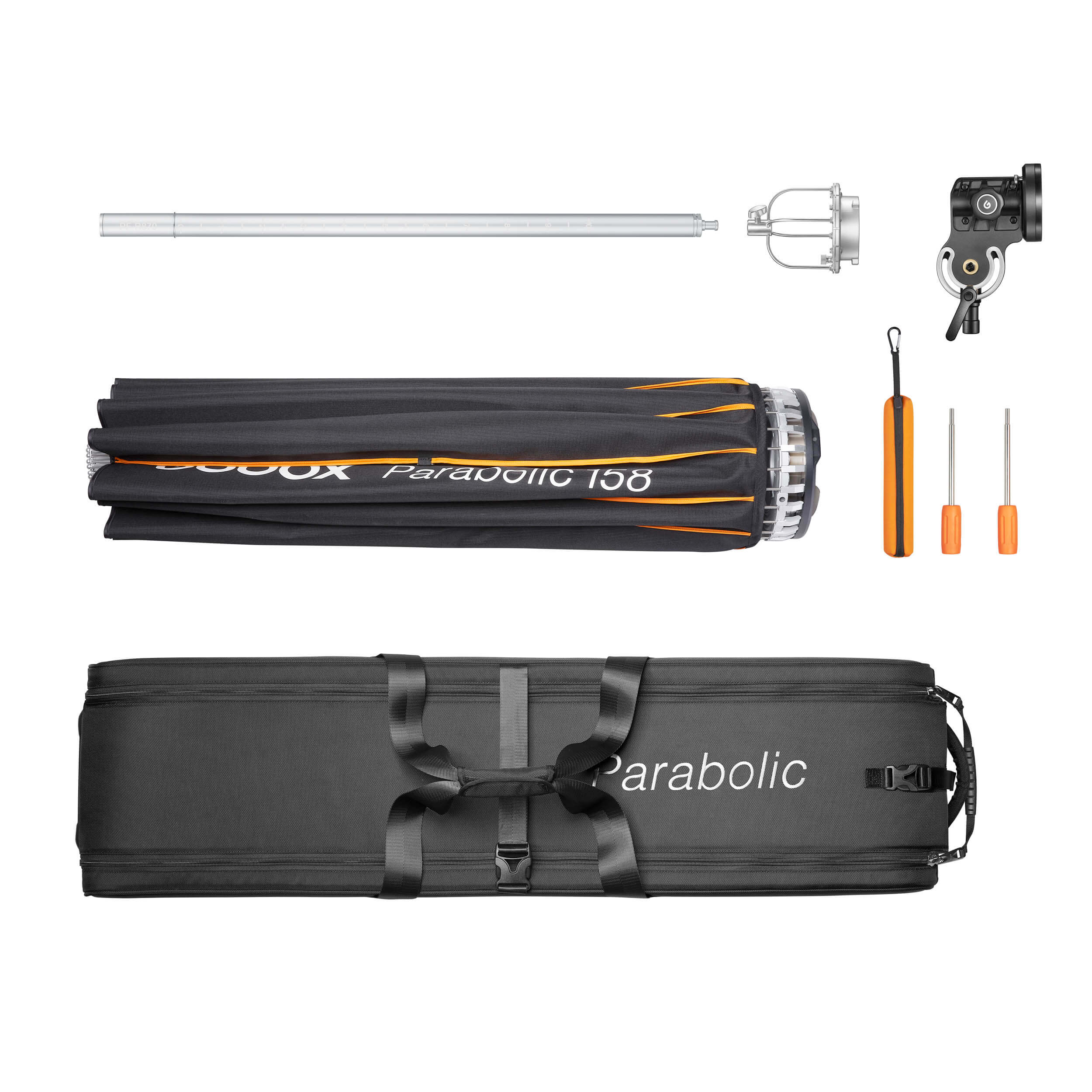 P158 Parabolic Reflector Light Focusing System Complete Kit - Professional Photography & Video Lighting Accessory for Studio, Portrait, and Product Shoots