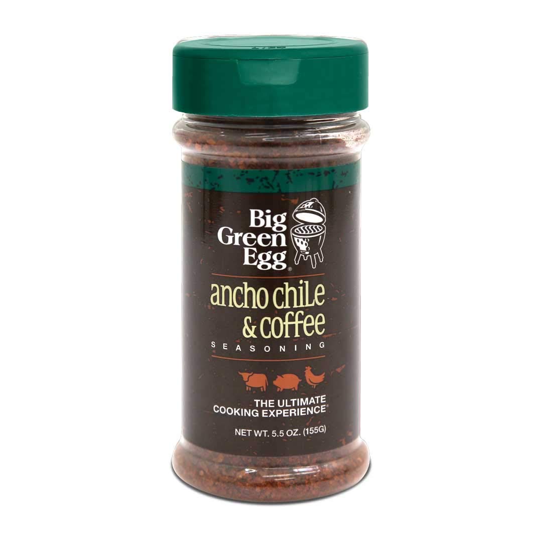 Big Green Egg Ancho Chili & Coffee Seasoning - 5.8 Oz | Premium BBQ Rub for Grilling, Smoking & Roasting | Perfect for Steaks, Ribs & Chicken