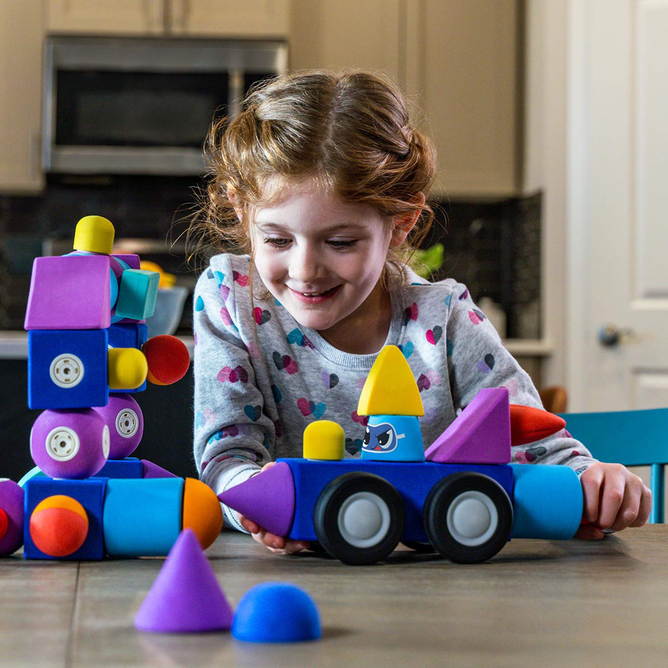 Magnetic Foam Building Blocks for Kids - STEM Educational Toys for Toddlers Ages 3-6, Safe Bath Toys for Boys & Girls - Roadster Set with Engineering Play for Preschool Learning | Perfect for Bathtime Fun & Classroom STEM Activities