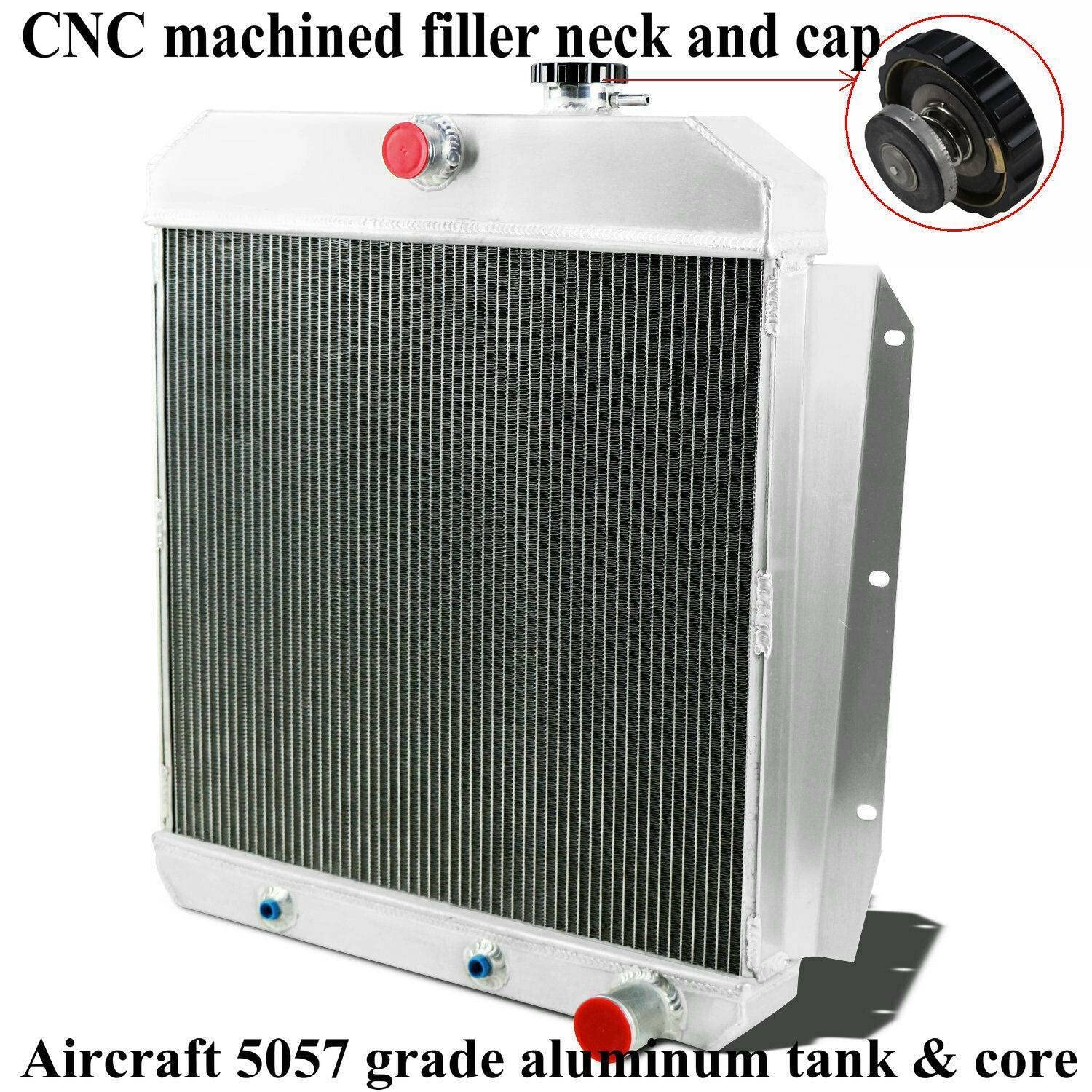 3 Row Aluminum Radiator & Shroud Fan for 1955-1959 Chevy Truck Pickup 3100 3200 3400 3500 3600 3700 3800 & Suburban Apache/GMC 100 150 - Perfect Cooling Upgrade for Classic Trucks & Restoration Projects