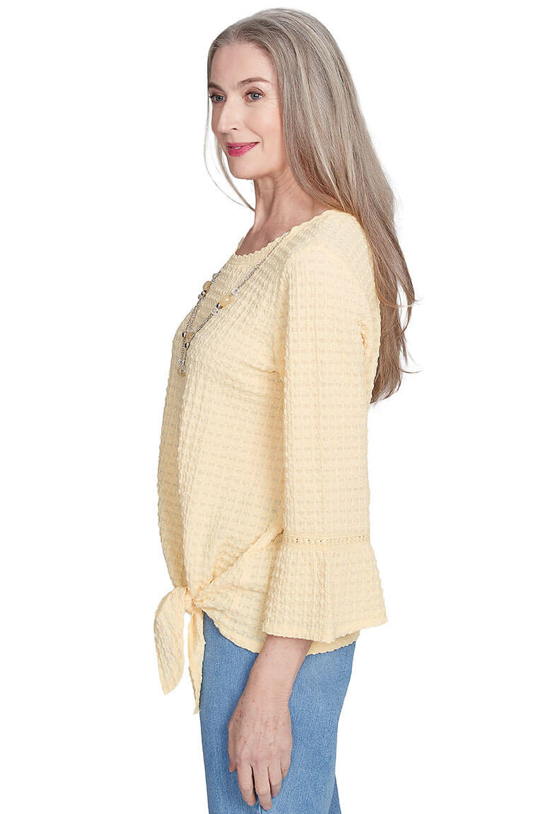 Flower Power Textured Bell Sleeve Top for Women | Boho Chic Blouse | Perfect for Music Festivals & Summer Outfits