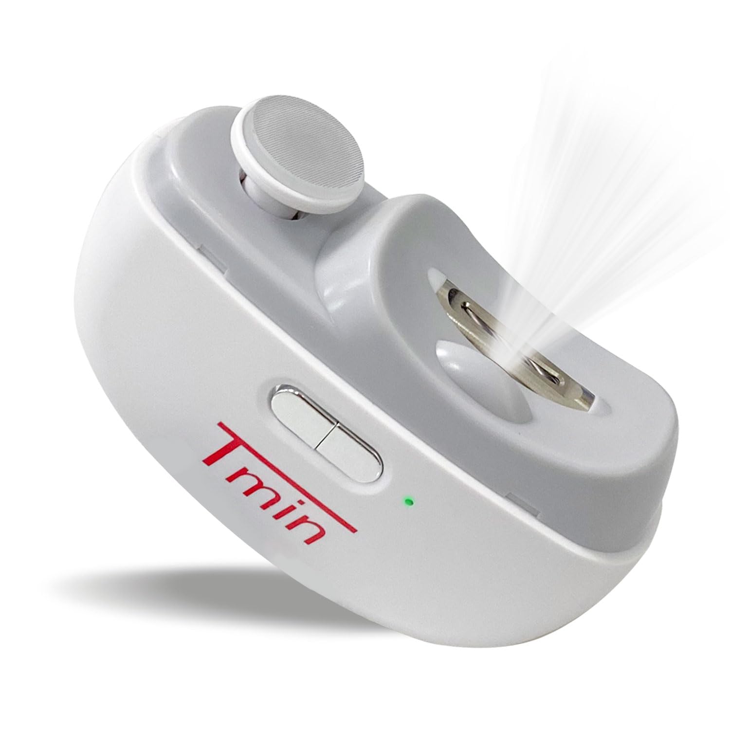 TMIN Electric Nail Clipper with LED Light & 2 Speed Settings - Rechargeable USB Nail Trimmer and Polisher 2-in-1 Design with Storage Case - Safe for Babies, Kids, Adults & Seniors (White) - Perfect for Home, Travel and Elderly Care
