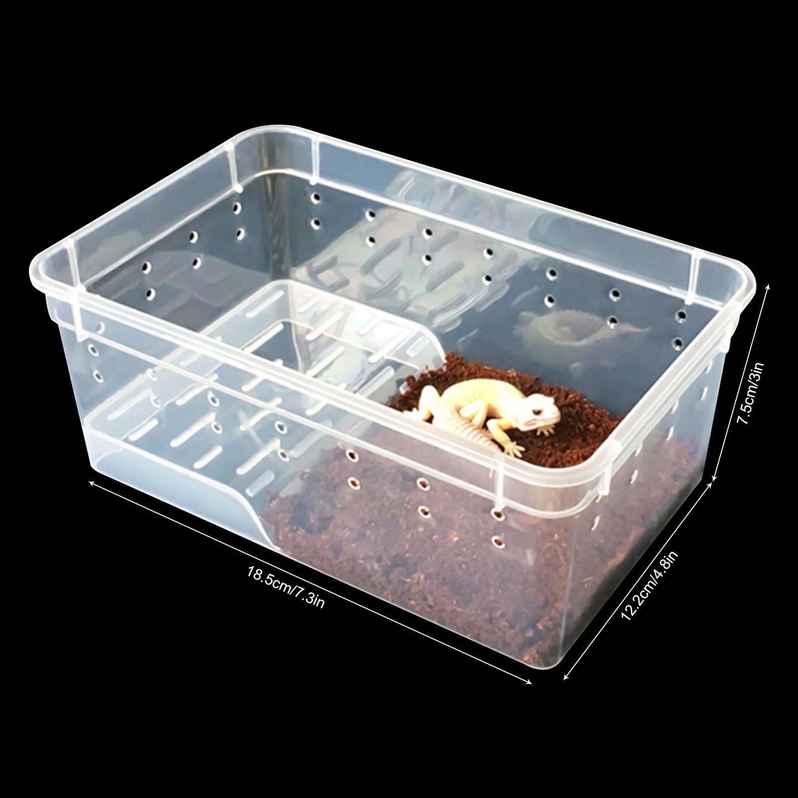 36.3cm Acrylic Reptile Breeding Tank with Heating Pad - Multi-Layer Terrarium for Lizards, Spiders, Turtles | 8 Transparent Boxes, Thermostat Control & Hygrometer | 220V Amphibian Habitat Cage (Black) | Perfect for Home Breeding, Pet Store Displays & Classroom Science Projects