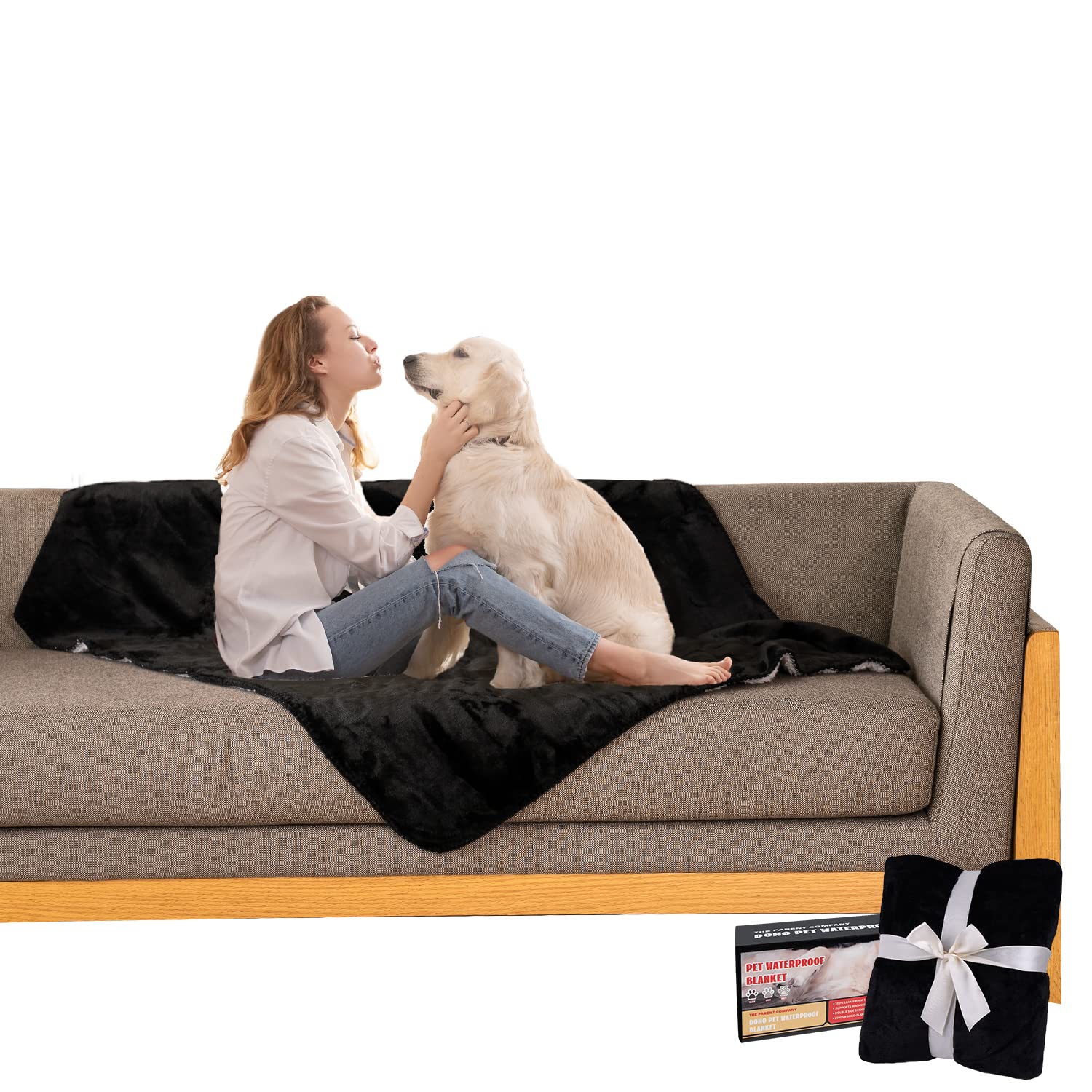 **Dono Waterproof Pet Blanket 40x30 Inches - Sherpa Fleece Reversible Dog Blanket, Washable Pee Proof Blanket for Small to Large Dogs, Soft Plush Throw for Couch & Furniture Protection - Perfect for Travel, Kennel & Home Use**