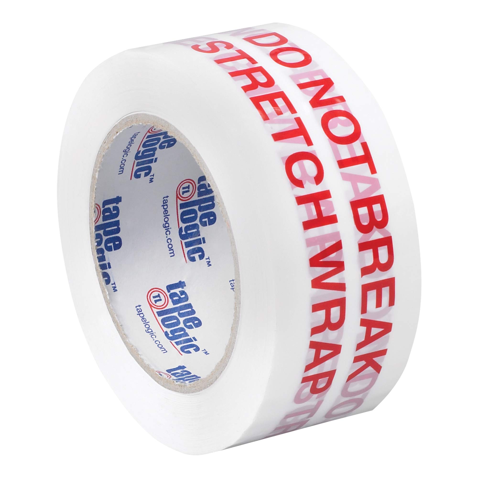 Tape Logic 2 Inch x 55 Yards Pre-Printed Packing Tape - 'Do Not Break Stretch Wrap' - 2.2 Mil Thick Red/White - 18 Pack for Secure Shipping, Moving & Packaging | Ideal for Home, Office & Warehouse Use